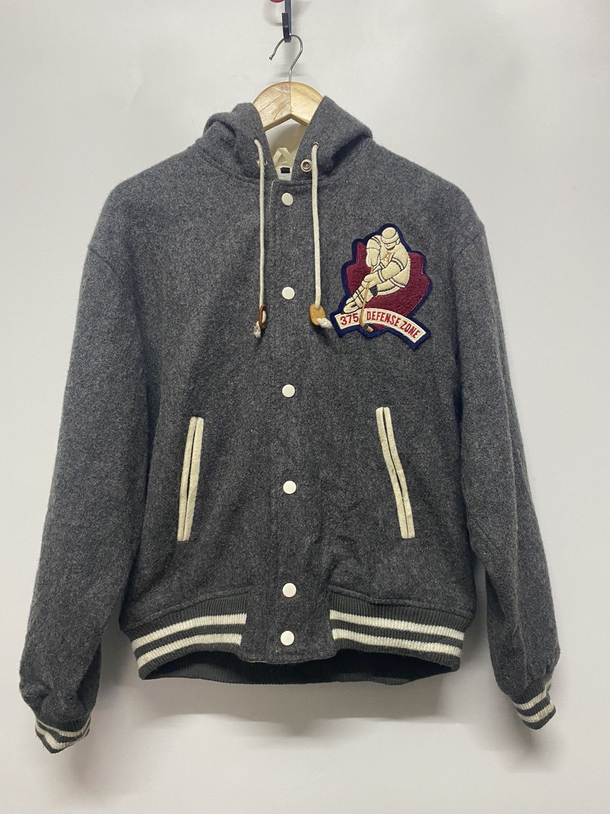 Designer × Japanese Brand Japan Brand Varsity Wool Jacket Hooded Alabama Defense Zone Size US L / EU 52-54 / 3 - 2 Thumbnail