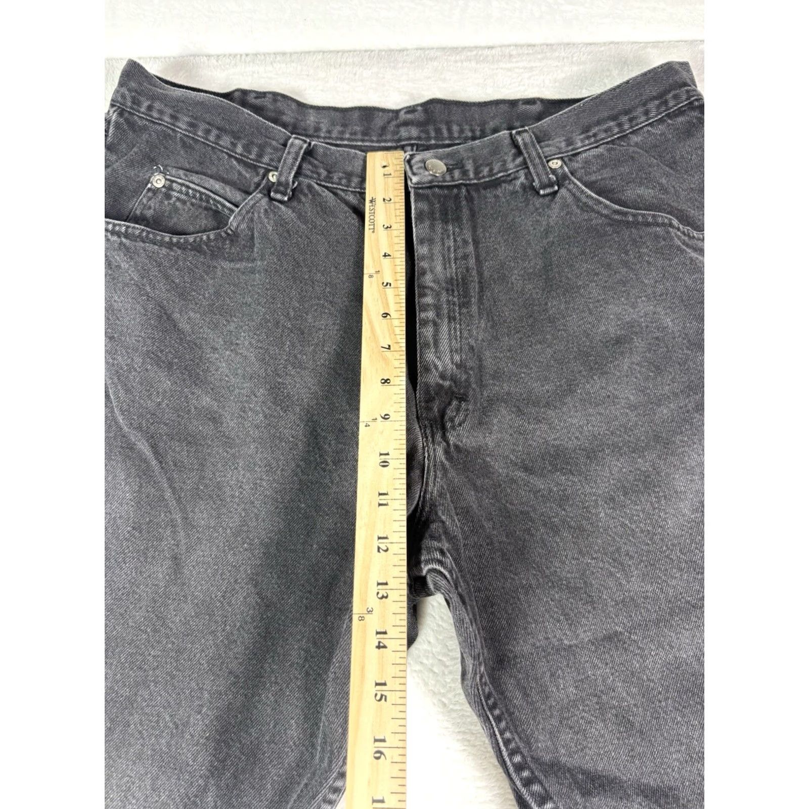Wrangler VINTAGE Wrangler Regular Fit Black Denim Jeans 97601CB Mens Size 38 X 30 Wrangler Logo 5-Pocket Straight Mid Rise Cotton Denim USA Cowboy Jeans Mens Size US 38 / EU 54 - 3 Thumbnail