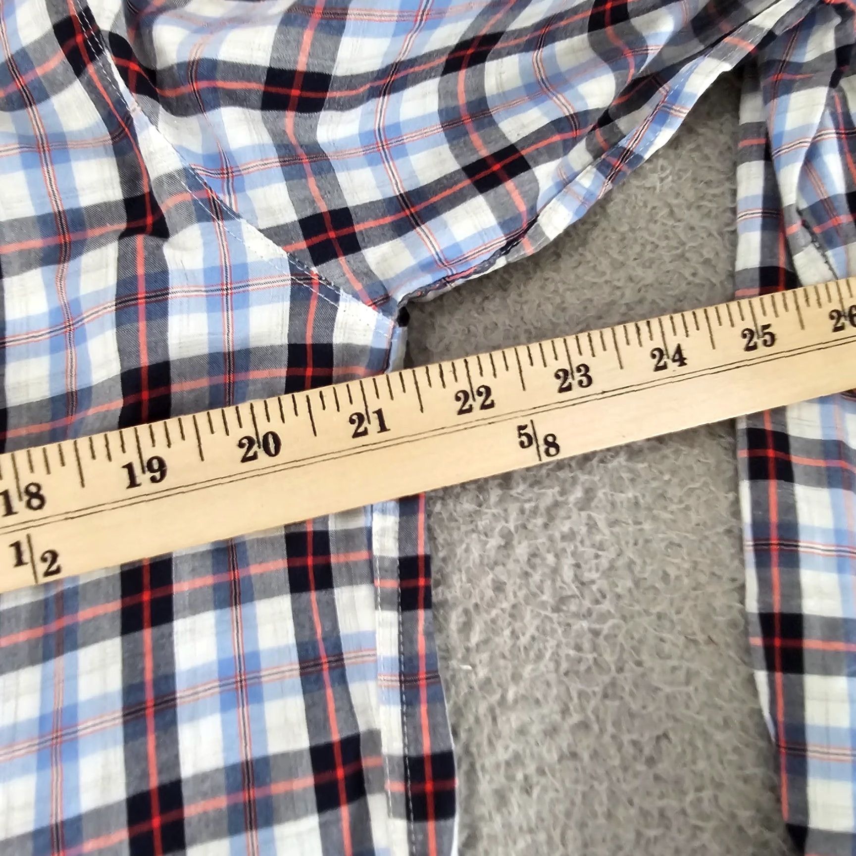 Vintage 7 Diamonds Shirt Mens Large Blue White Check Woven Button Up Long Sleeve Cotton Size US L / EU 52-54 / 3 - 6 Thumbnail