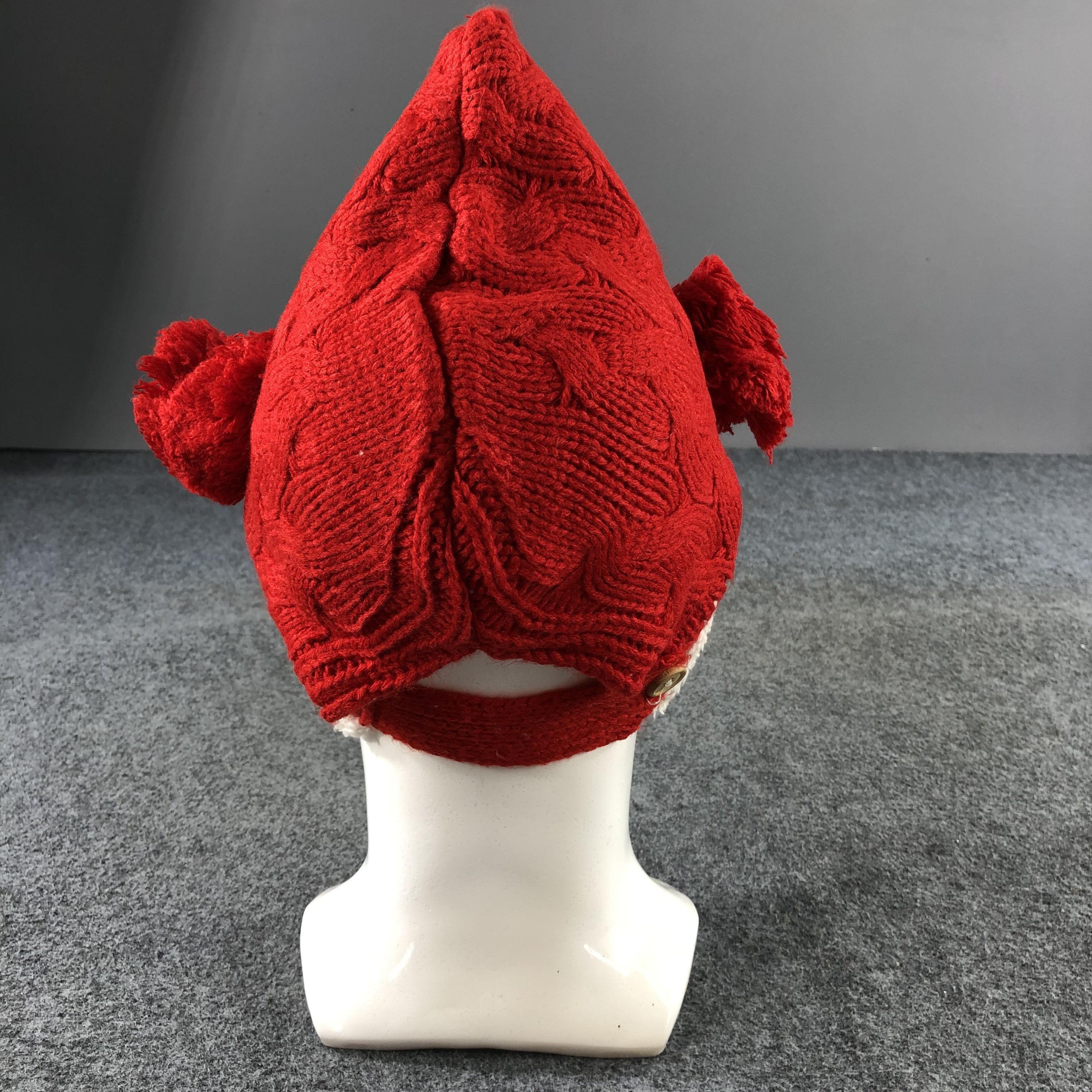 Vintage Kawaii Devil Ears Horned Red Beanie Snowcap Snow Hat B489 Size ONE SIZE - 3 Thumbnail