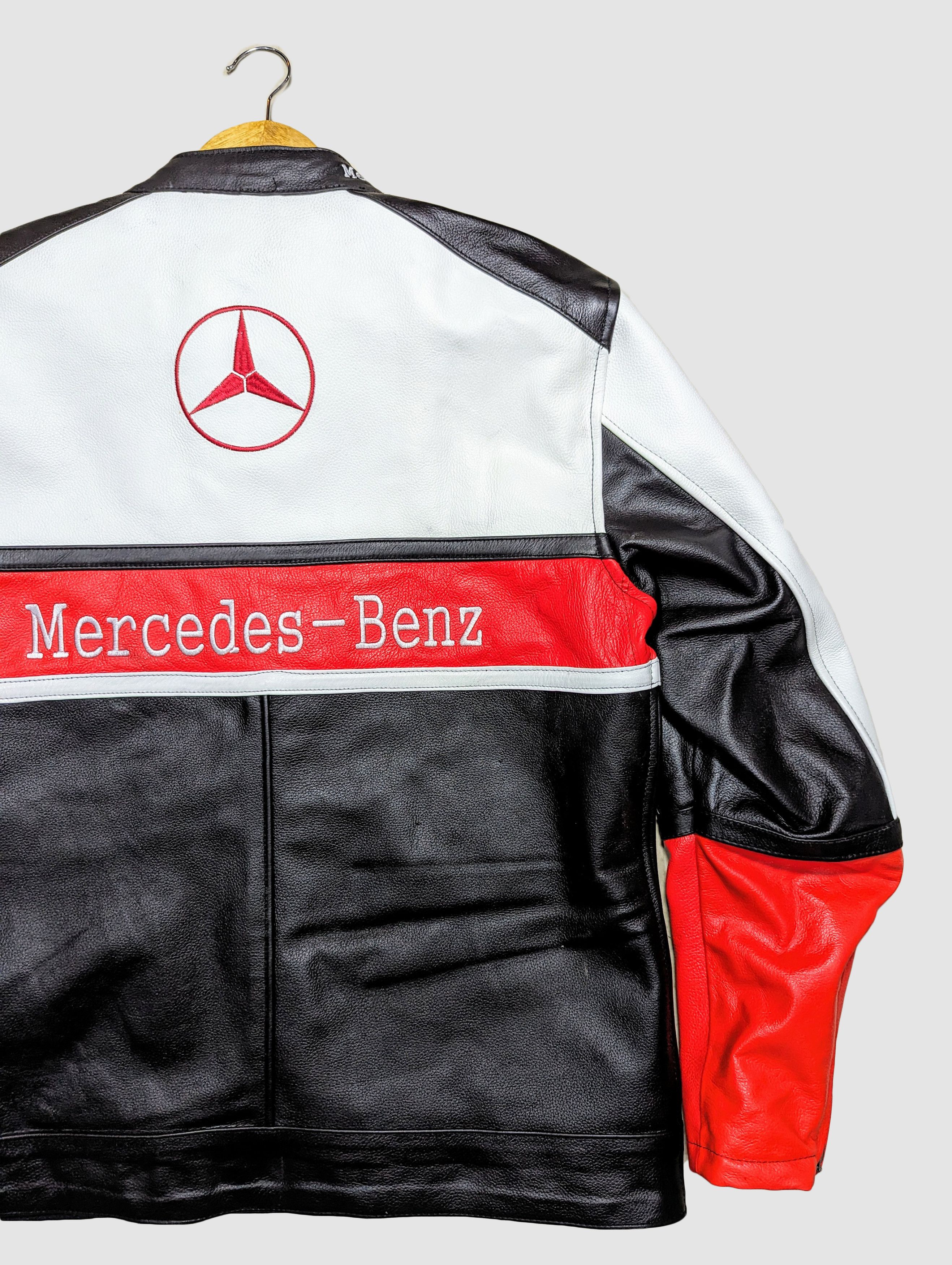 Genuine Leather MERCEDES BENZ 🔥 LEATHER JACKET RARE STREETWEAR Size US M / EU 48-50 / 2 - 8 Thumbnail