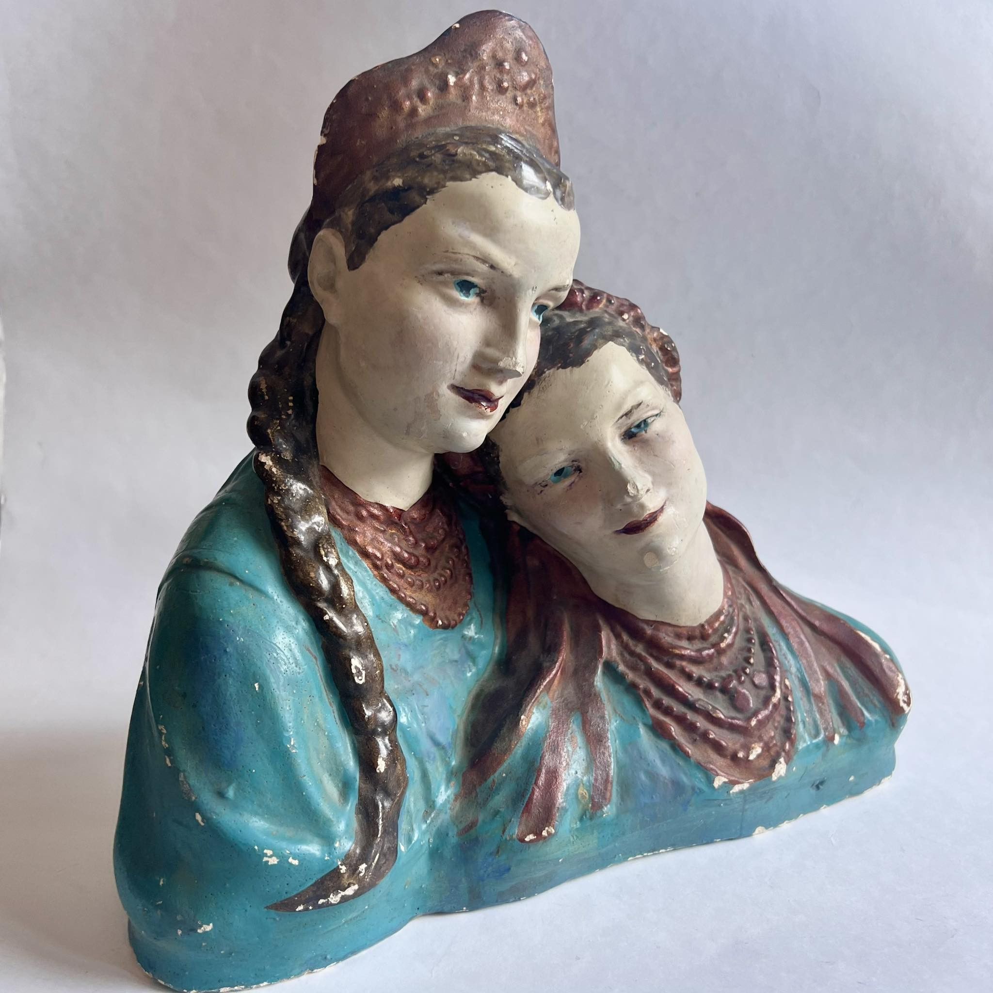 Vintage Vintage Gypsum Figure Sisters Collectible Handmade Ukraine Size ONE SIZE - 4 Thumbnail