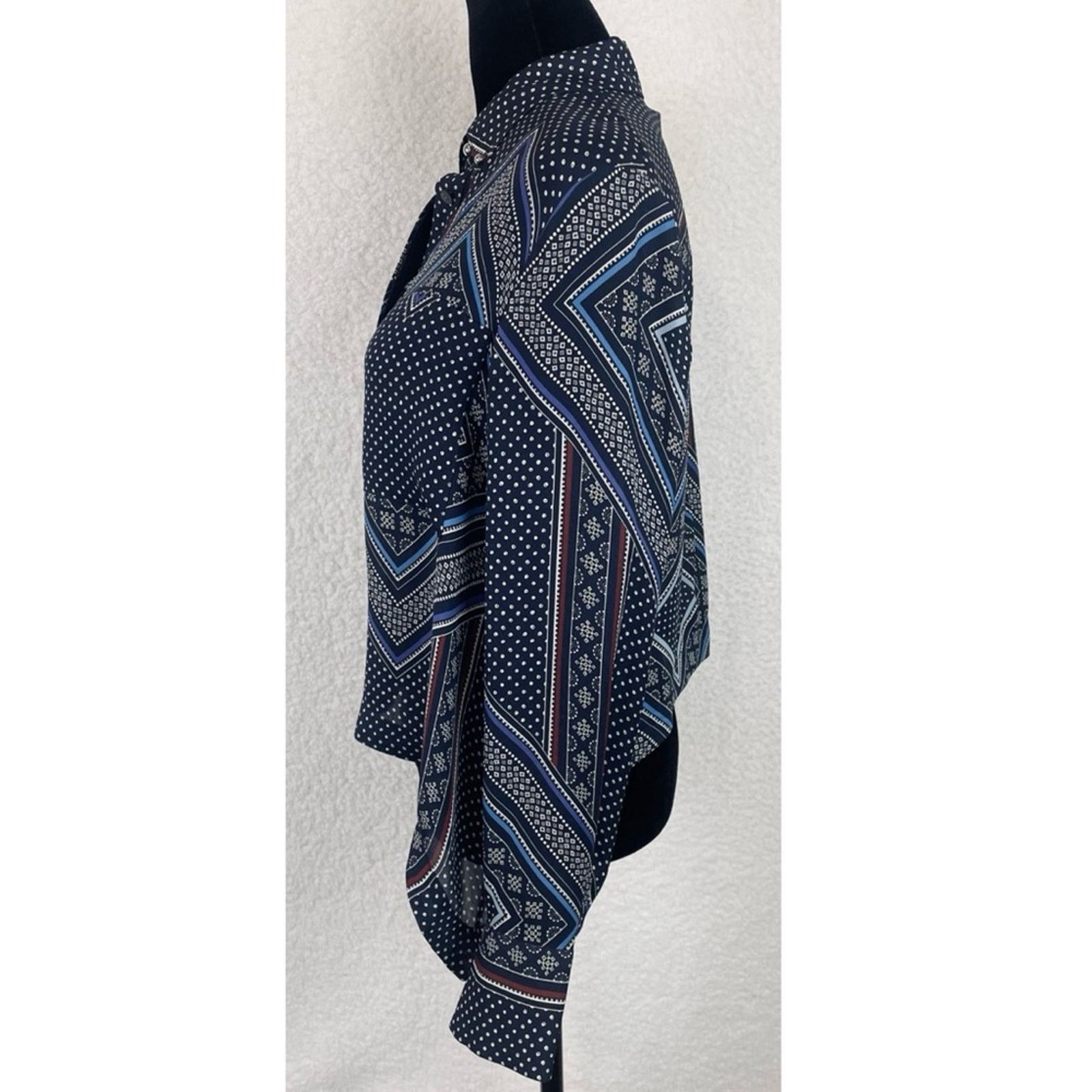 Derek Lam 10 Crosby DEREK LAM • 10 Crosby Bandana 100% Silk Button-Down Shirt Size XS / US 0-2 / IT 36-38 - 9 Thumbnail
