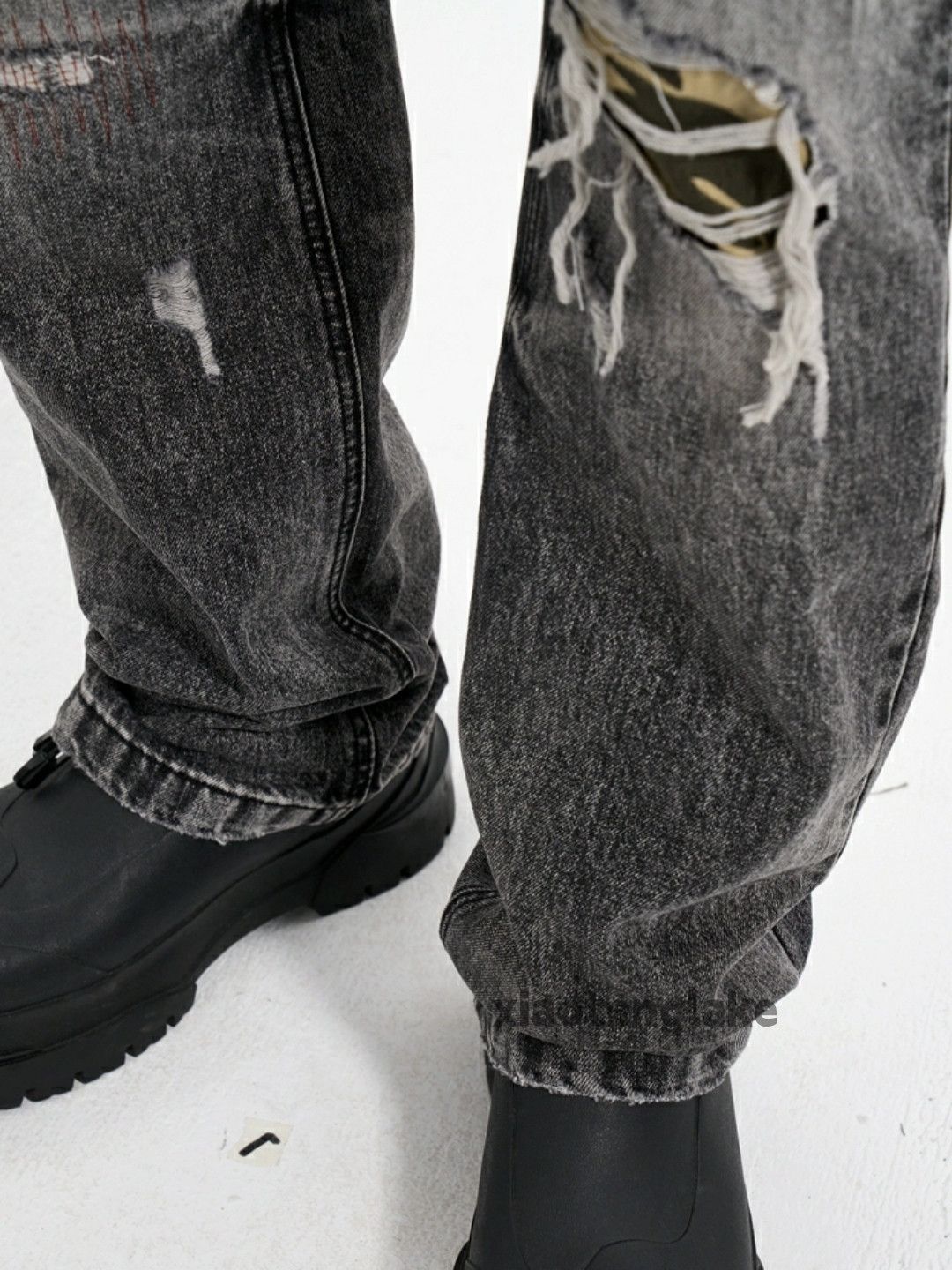 Jean × Vintage washed faded skate hiphop damaged ripped jeans Size US 34 / EU 50 - 6 Thumbnail