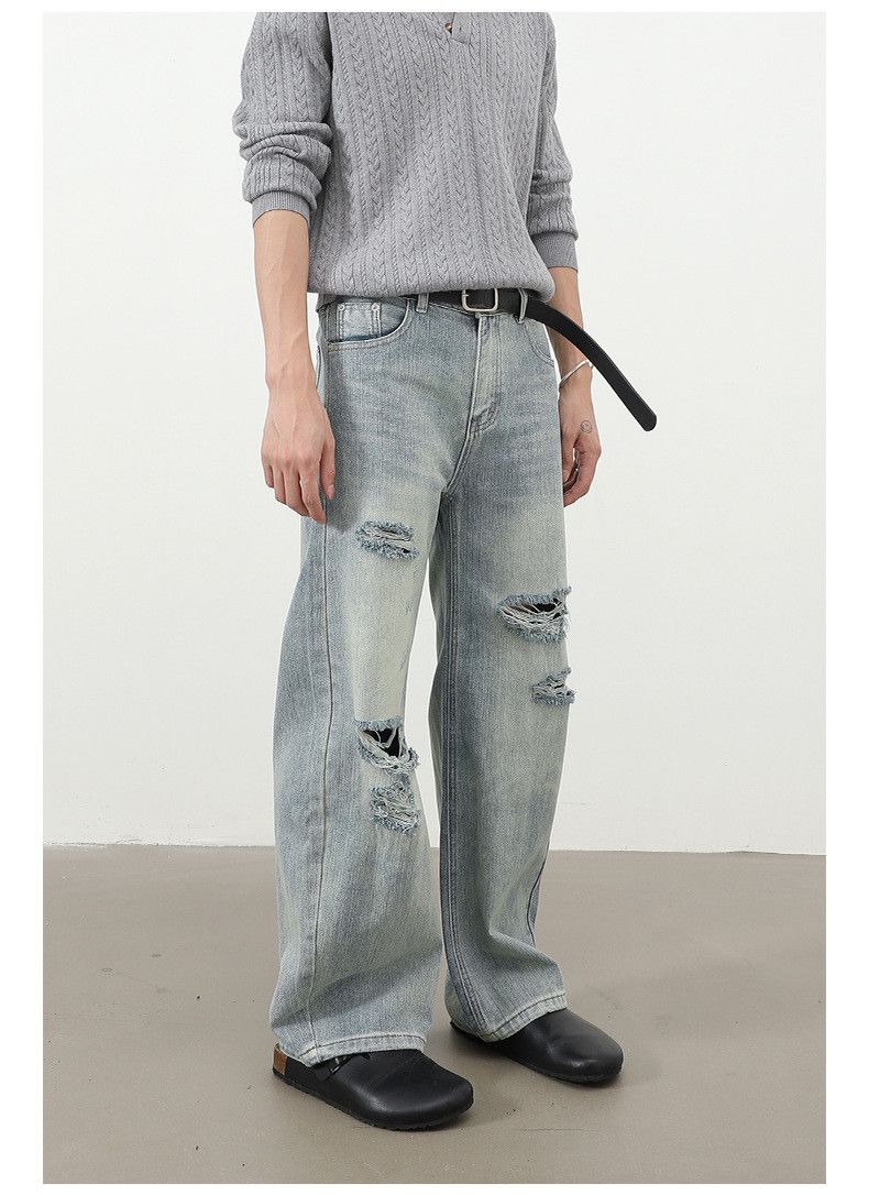 Jean Retro men's loose American high street ripped scimitar jeans Size US 32 / EU 48 - 3 Thumbnail
