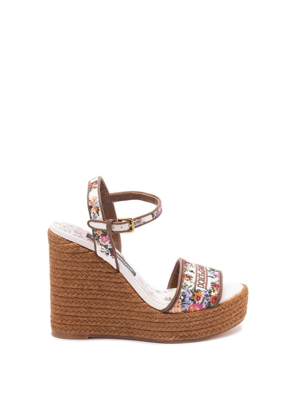Dolce & Gabbana Wedge Sandals with Majolica Embroidery Size US 8 / IT 38 - 1 Thumbnail