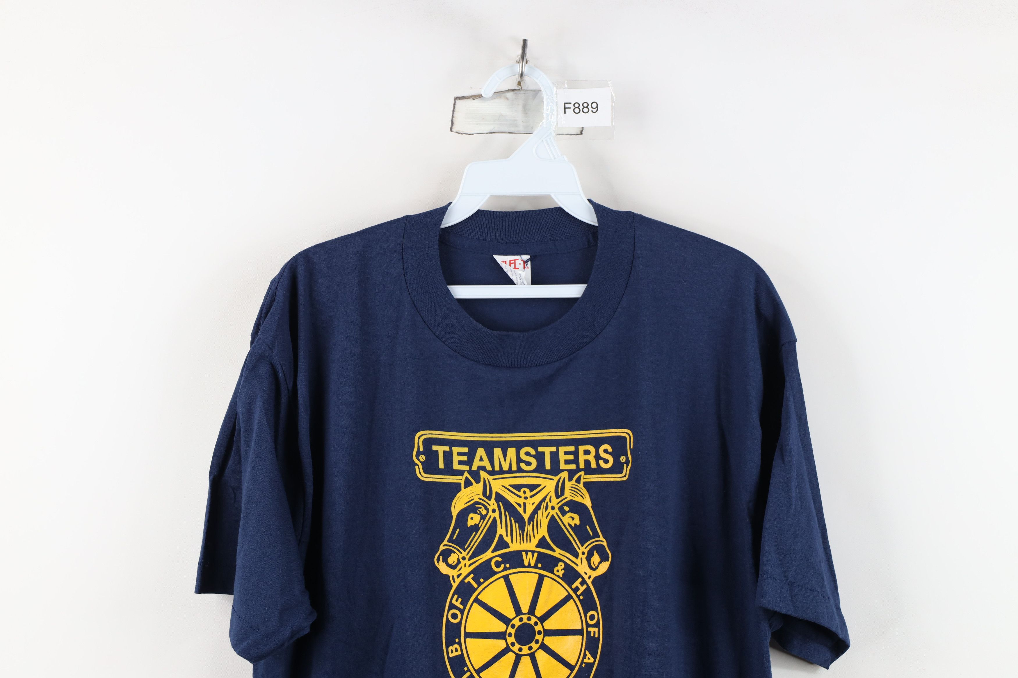 Vintage Vintage 80s 90s Union Local 20 Short Sleeve T-Shirt Blue USA Size US XL / EU 56 / 4 - 2 Thumbnail