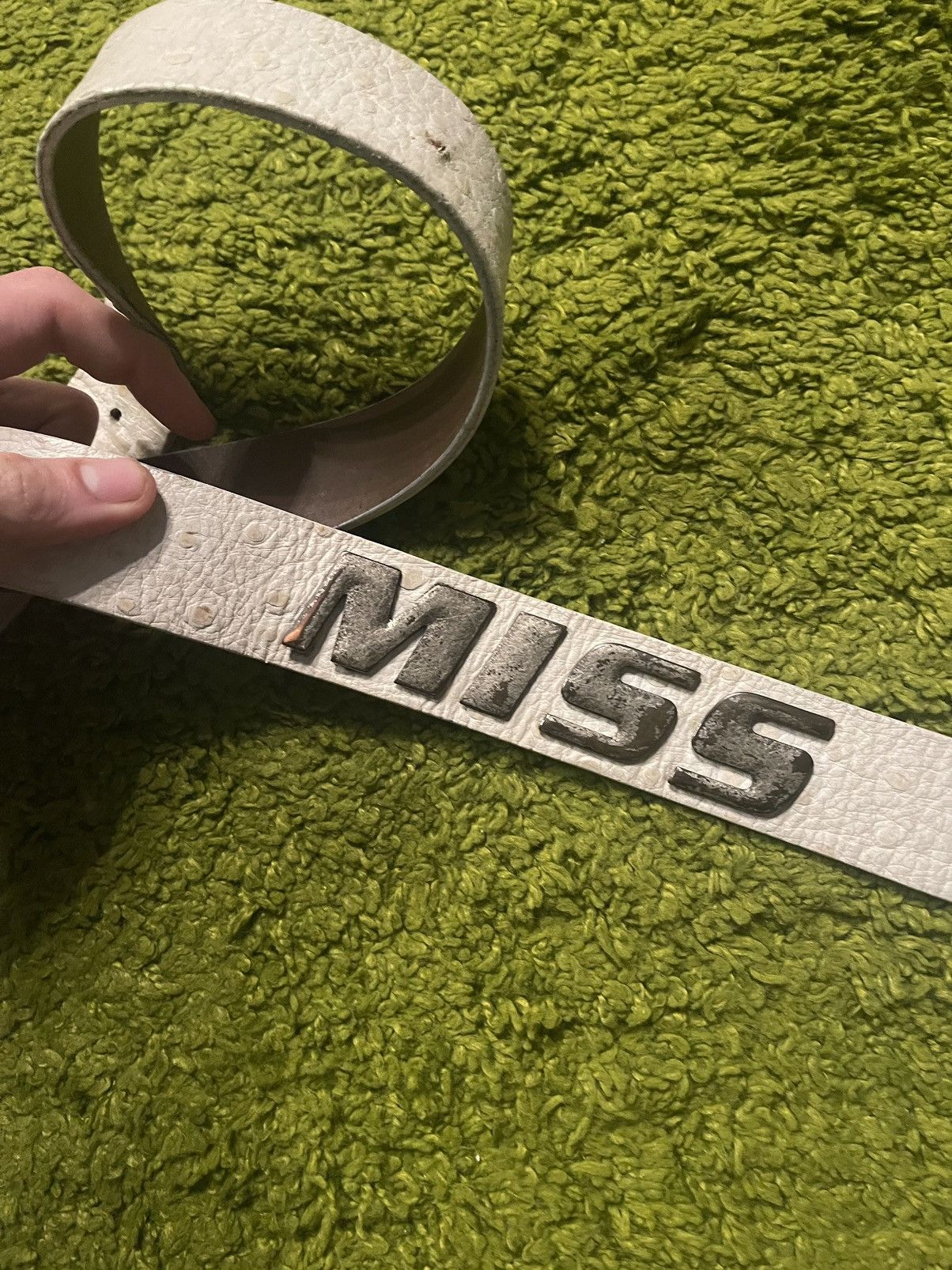 Genuine Leather × Miss Sixty × Vintage Miss Sixty 2000s vintage ostrich leather belt Size ONE SIZE - 4 Thumbnail