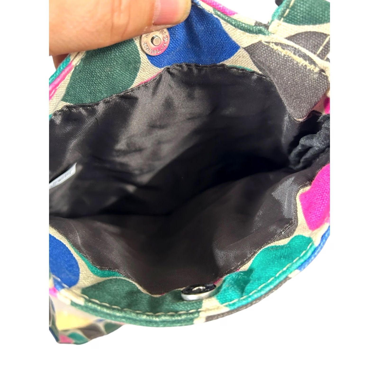 KAVU Kavu Crossbody HandBag Adjustable Purse Women's MultiColor Polka Dot Tote Crossbody Bag Small Nylon Lining Velcro Inside Pockets Size ONE SIZE - 5 Thumbnail