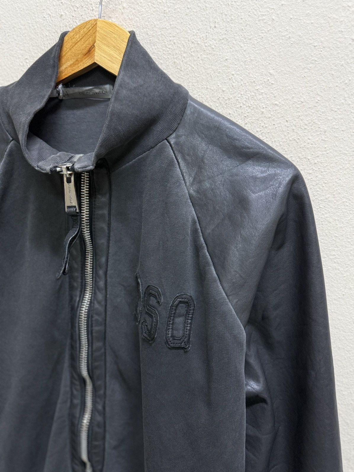 Dsquared2 Ds Quared 2 Horror Hcokey Sleeve Leather Bomber Jacket Size US M / EU 48-50 / 2 - 23 Thumbnail