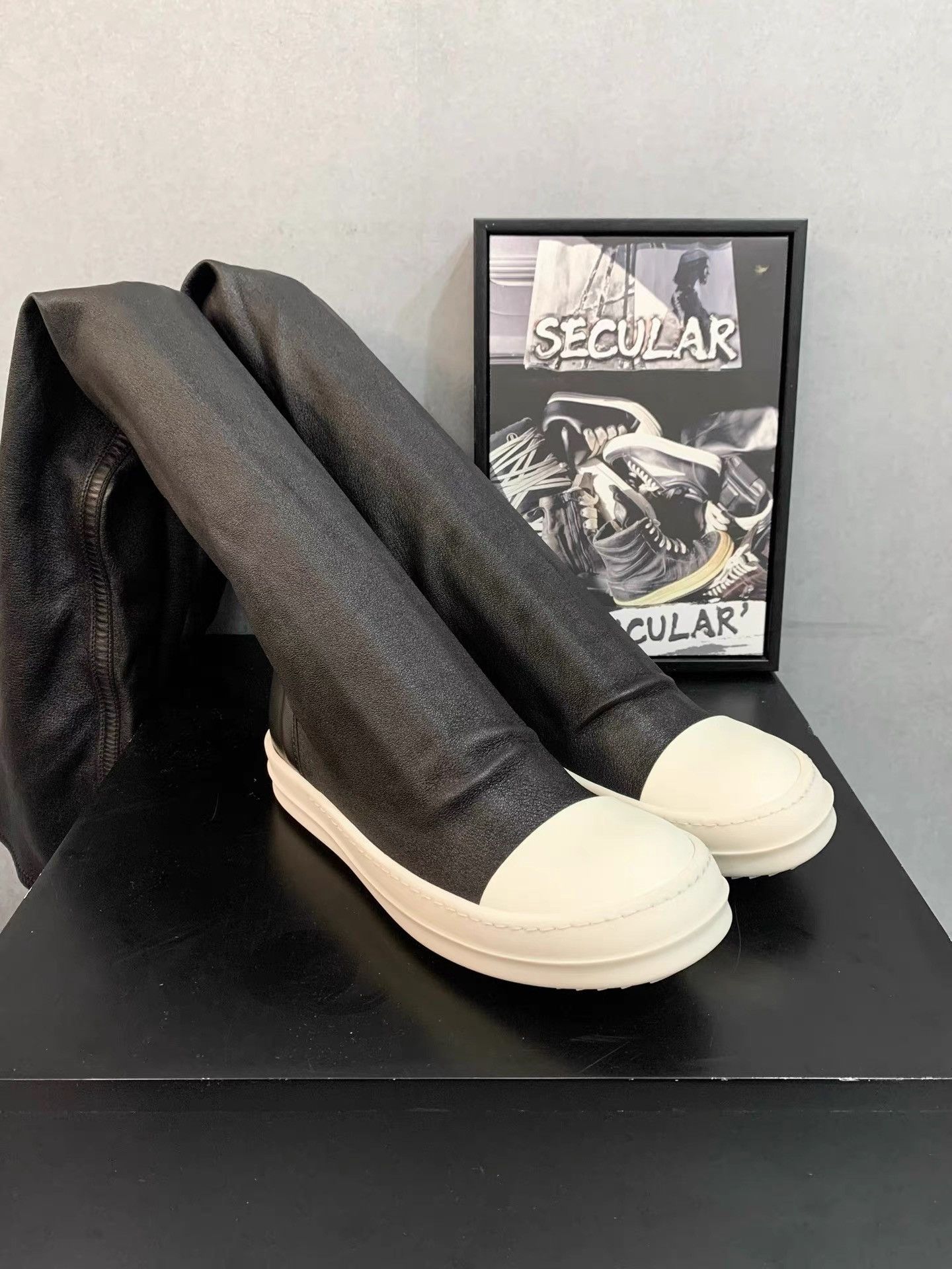Rick Owens Rick Owens Main Line Sheepskin Over-the-Knee Boots K34 Size US 5.5 / IT 35.5 - 2 Thumbnail