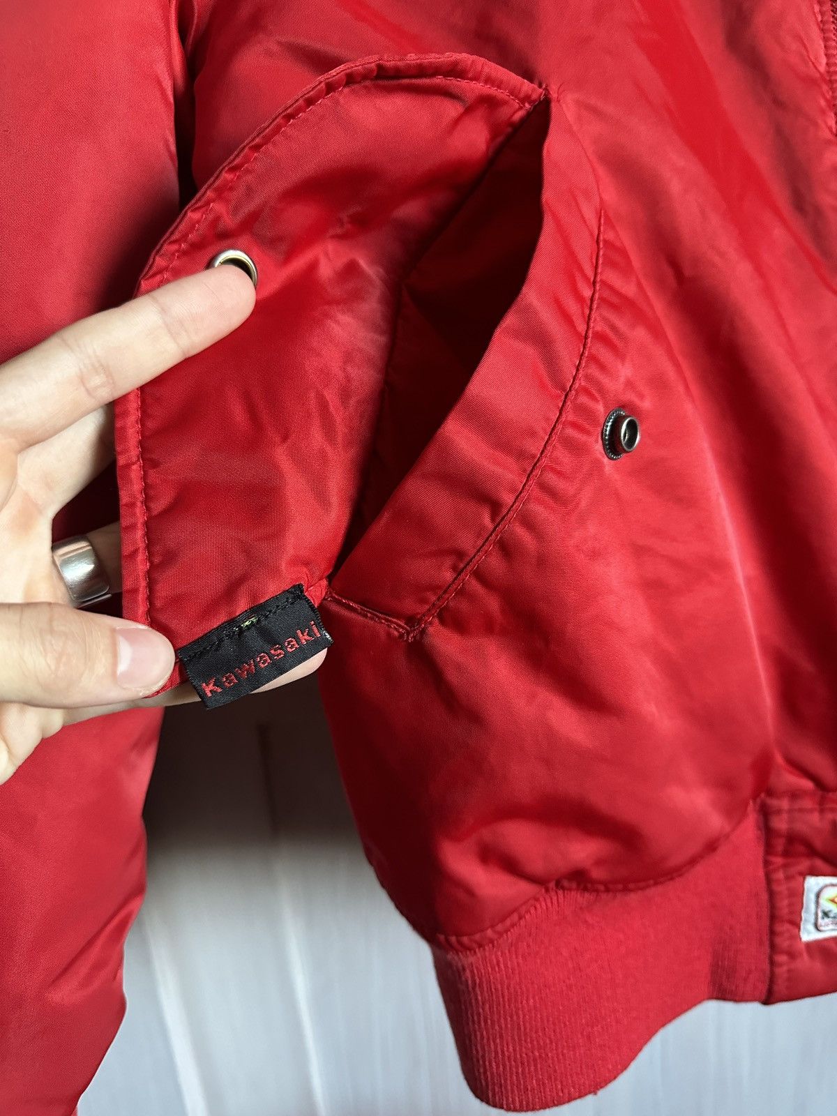 Japanese Brand × Vintage Kawasaki Vintage MA-1 bomber jacket japanese motor moto Size US L / EU 52-54 / 3 - 10 Thumbnail