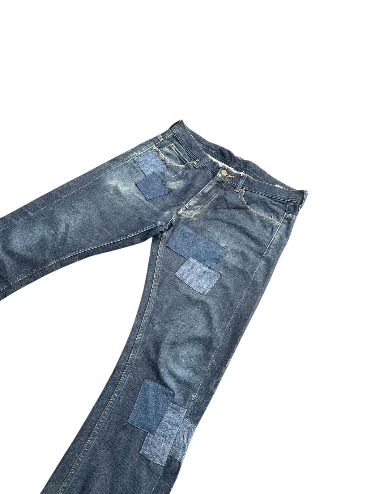 Japanese Brand AVV Homme Selvedge Patched Denim Size US 35 - 2 Thumbnail