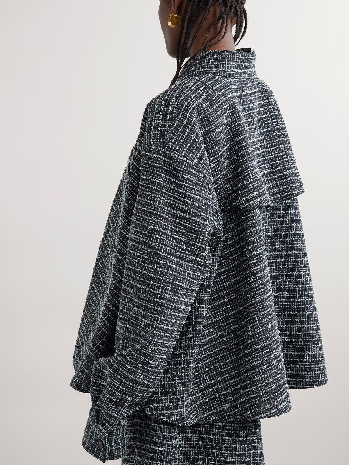Bottega Veneta Bottega Veneta Oversized Tweed Shirt Size XS / US 0-2 / IT 36-38 - 2 Thumbnail