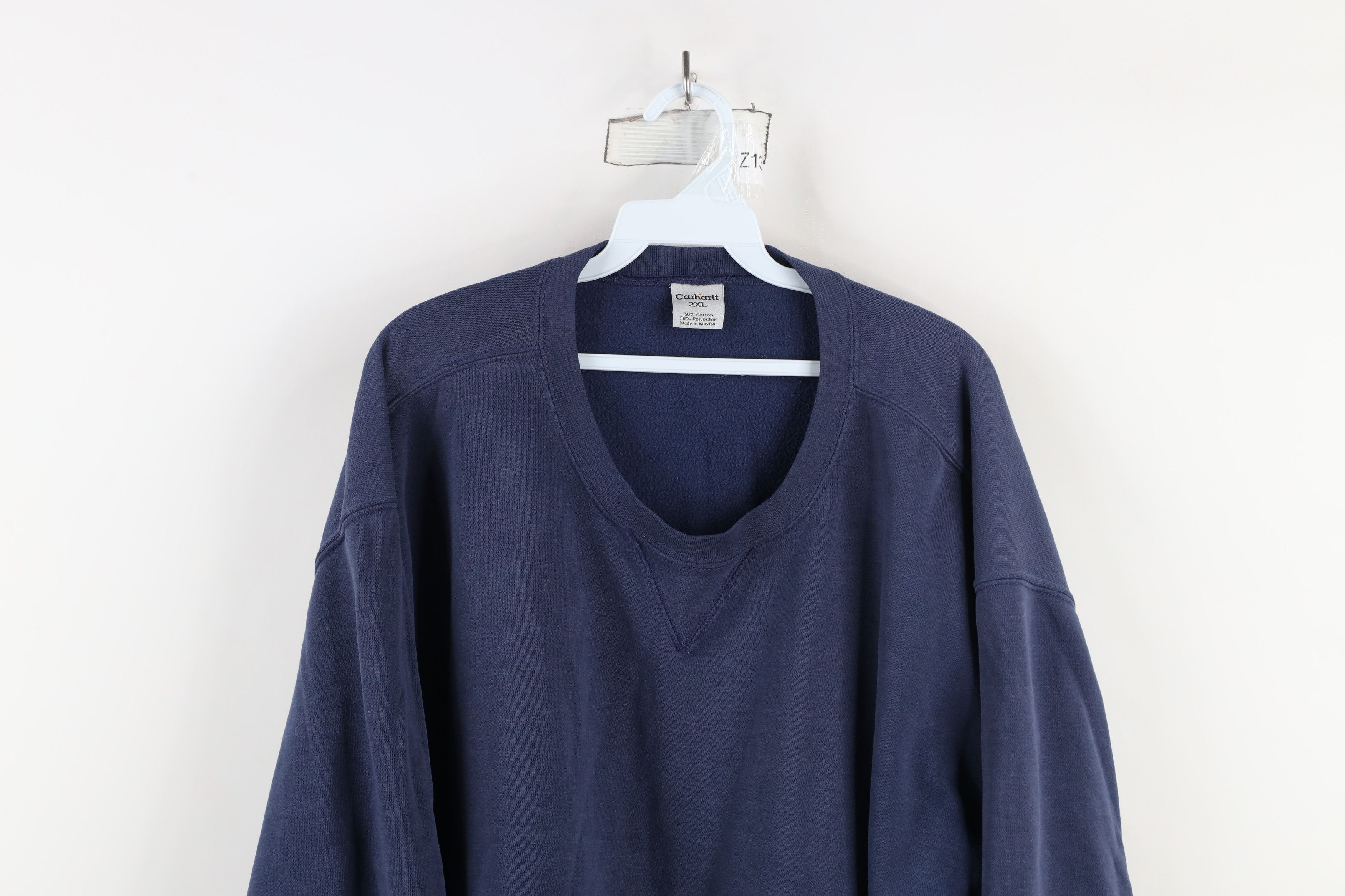Carhartt × Vintage Vintage 90s Carhartt Spell Out Crewneck Sweatshirt Blue Size US XXL / EU 58 / 5 - 2 Thumbnail