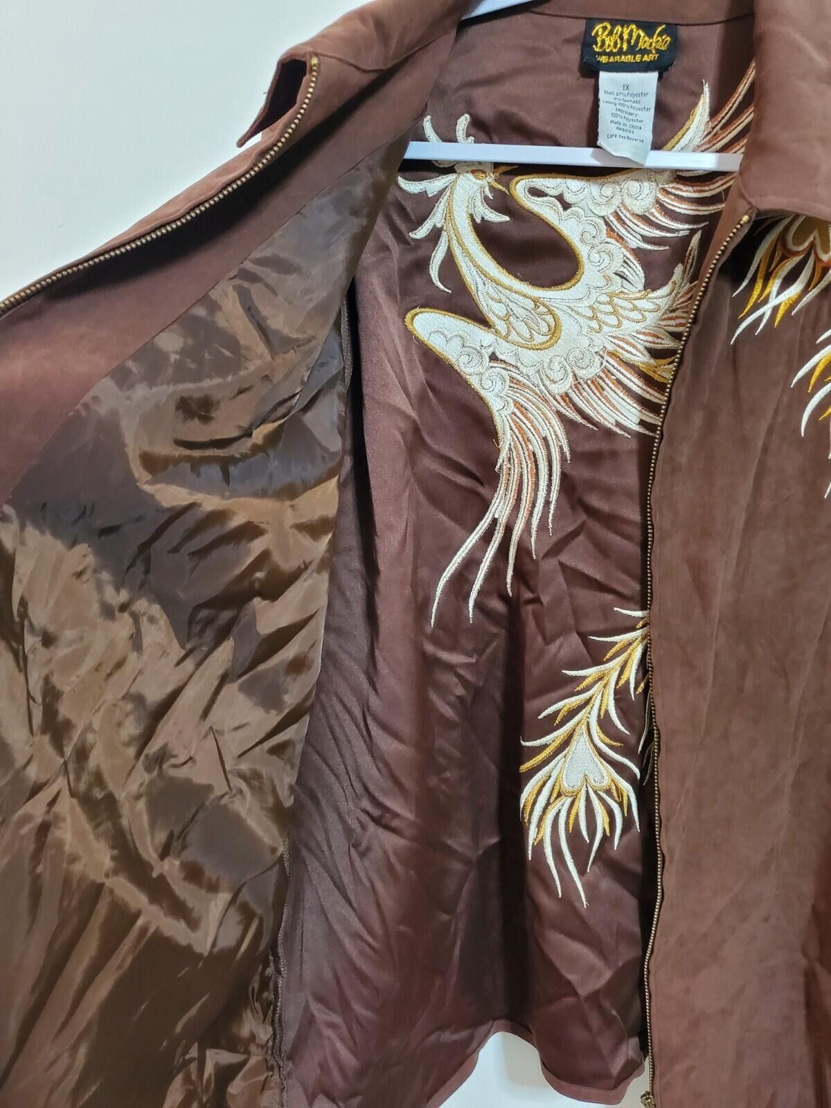 Other Bob Mackie Wearable Art Embroidered Phoenix Brown Jacket 1X Size XL / US 12-14 / IT 48-50 - 6 Thumbnail