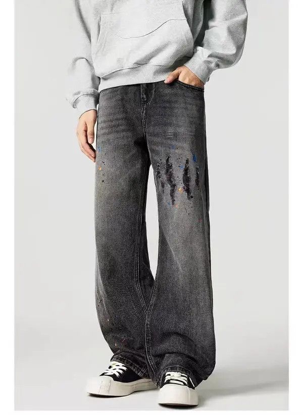 Japanese Brand Vintage street hip-hop graffiti washed and distressed jeans Size US 36 / EU 52 - 1 Thumbnail