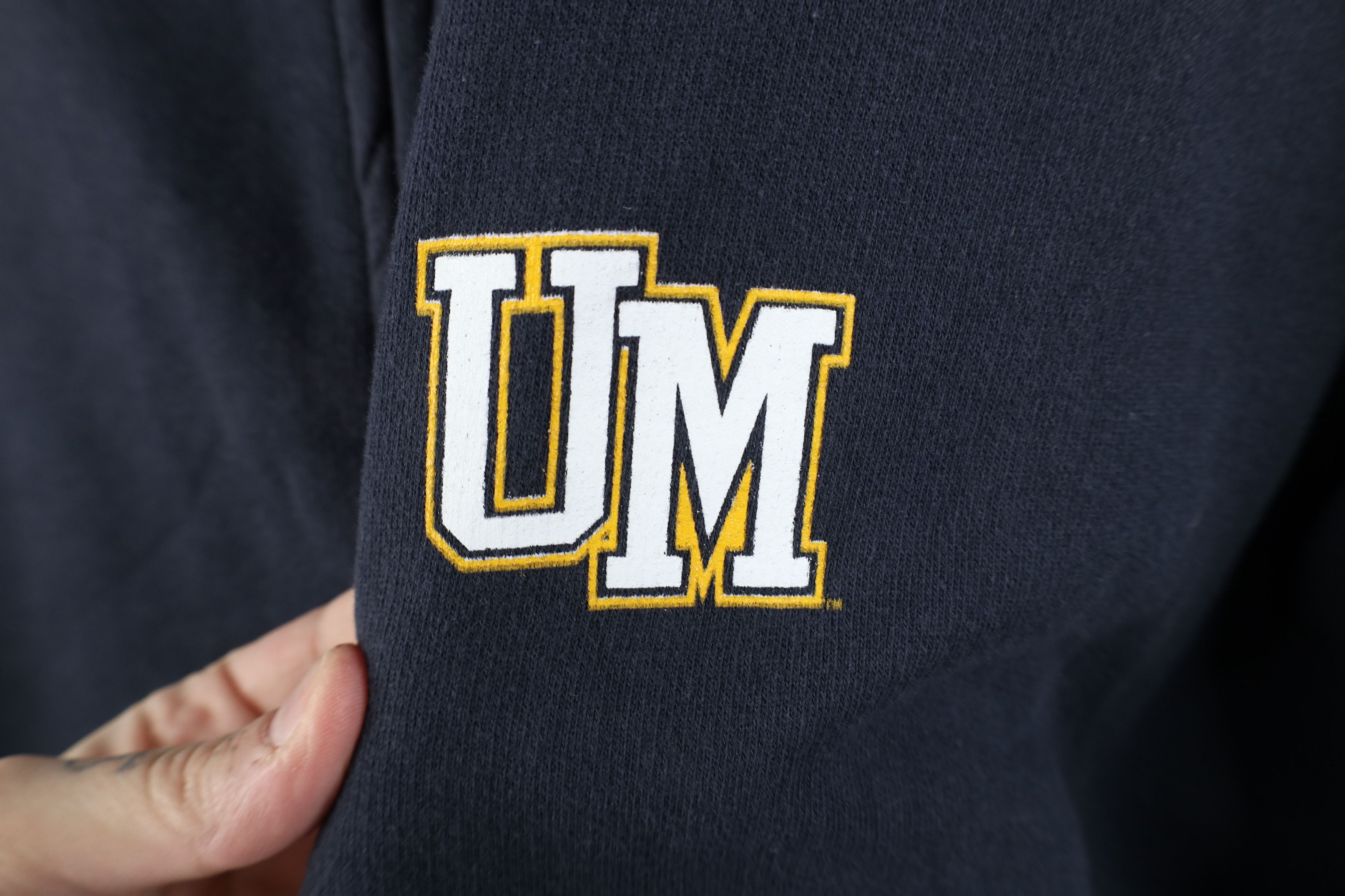 Vintage Vintage 90s Heavyweight University of Michigan Hoodie Size US XL / EU 56 / 4 - 4 Thumbnail