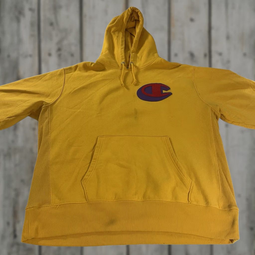 Champion Champion Hoodie 2XL Sweatshirt Reverse Weave Yellow The Real Thing Mens Size US XXL / EU 58 / 5 - 1 Thumbnail