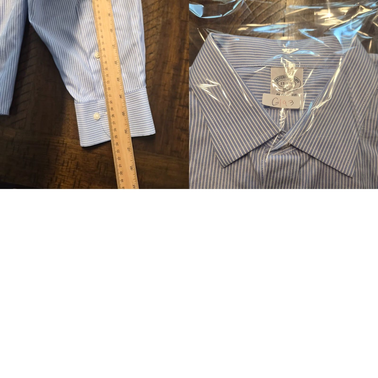 Brooks Brothers Brooks Brothers Dress Shirt Mens 17 Regent Fit Non Iron Supima Blue White G193 Size 46R - 8 Thumbnail