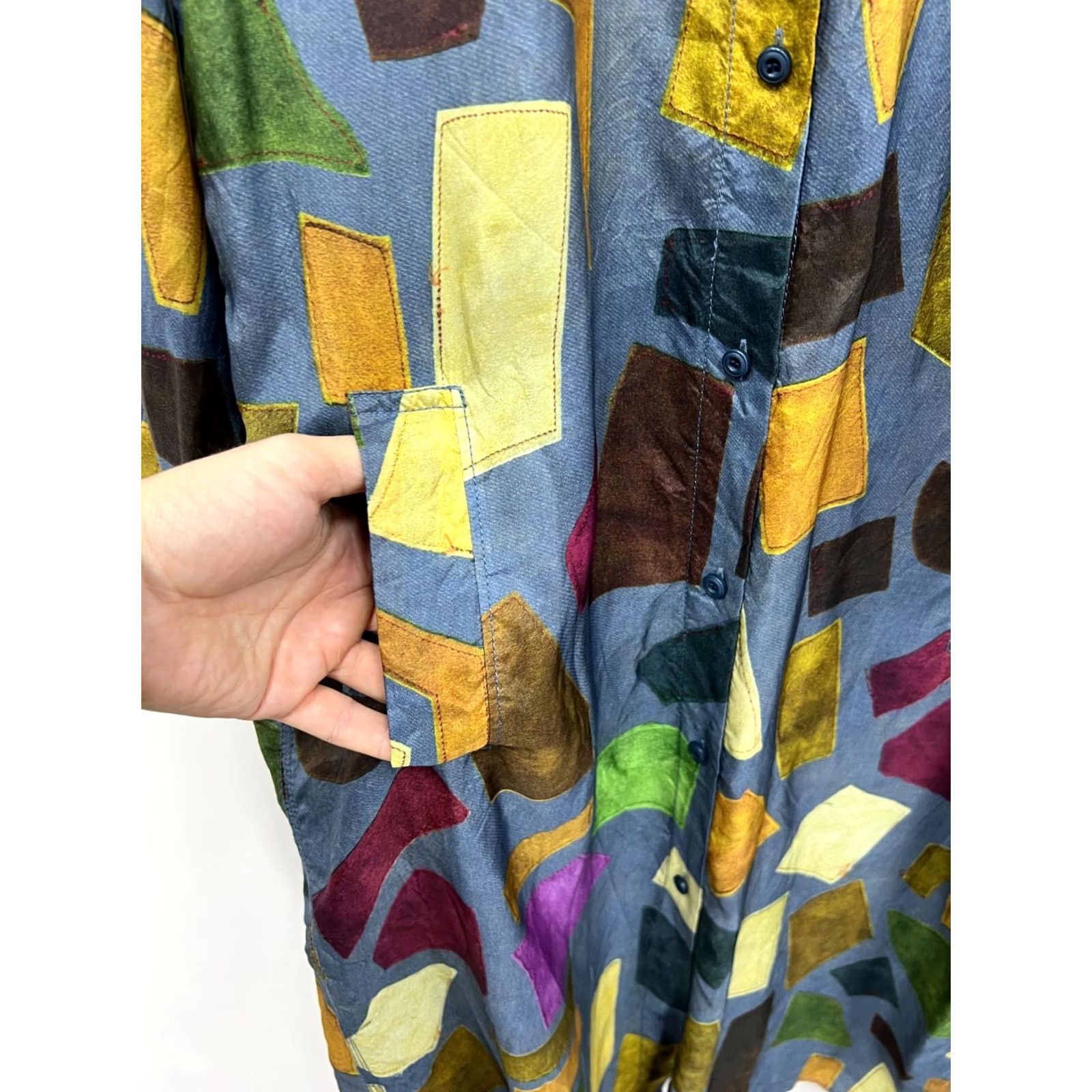 Acne Studios Acne Studios Alloy Visc P Shiny Patchwork 34 Size Regular Shirt Dress Size XXS / US 00 / IT 34 - 7 Thumbnail