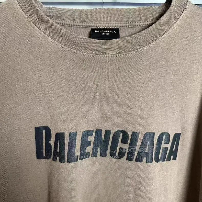 Balenciaga Balenciaga Destroy lettering logo short sleeve, khaki colo Size US XS / EU 42 / 0 - 8 Thumbnail