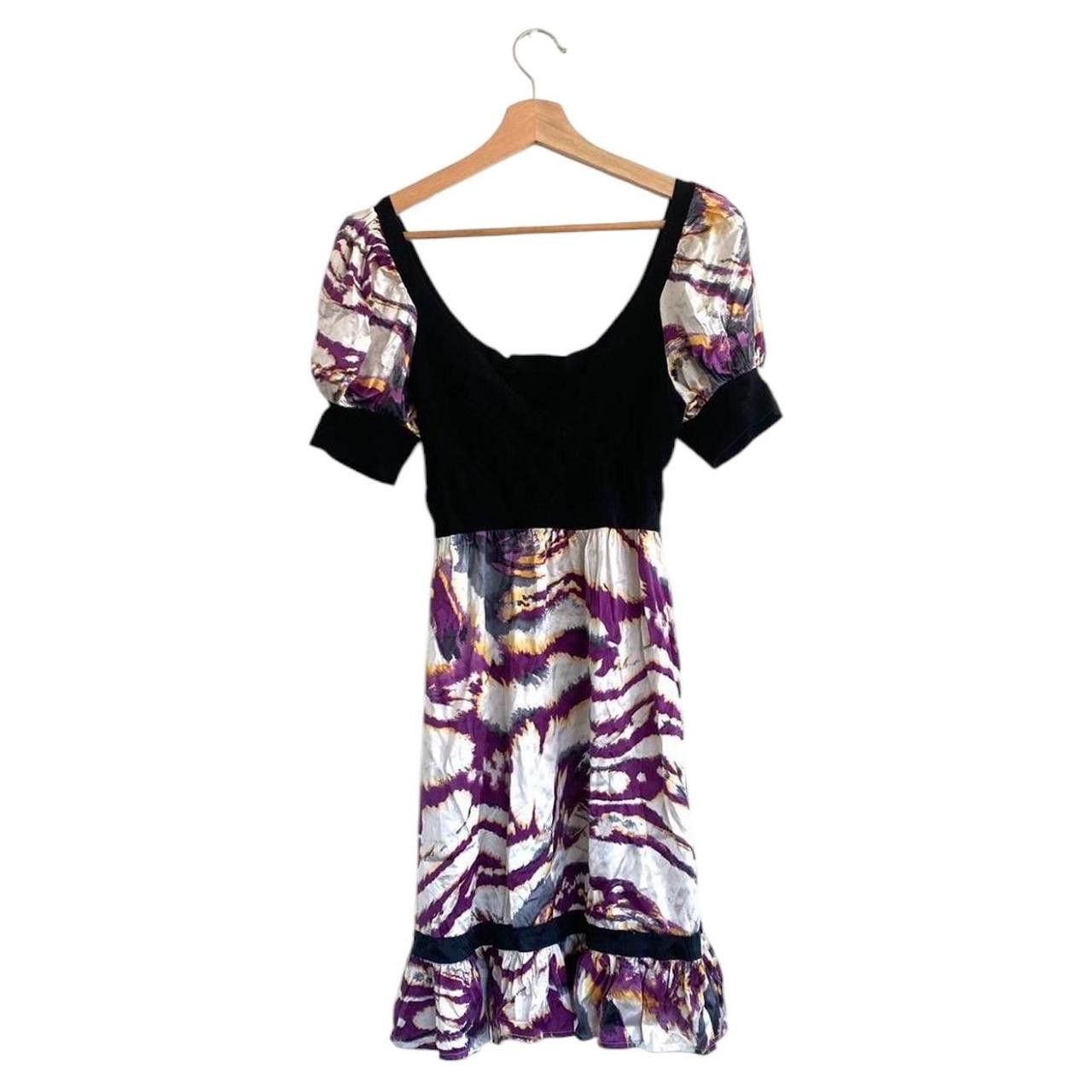 Bebe BEBE BLACK MULTICOLOR PURPLE Y2K DRESS WOMENS SIZE MEDIUM Size M / US 6-8 / IT 42-44 - 1 Thumbnail