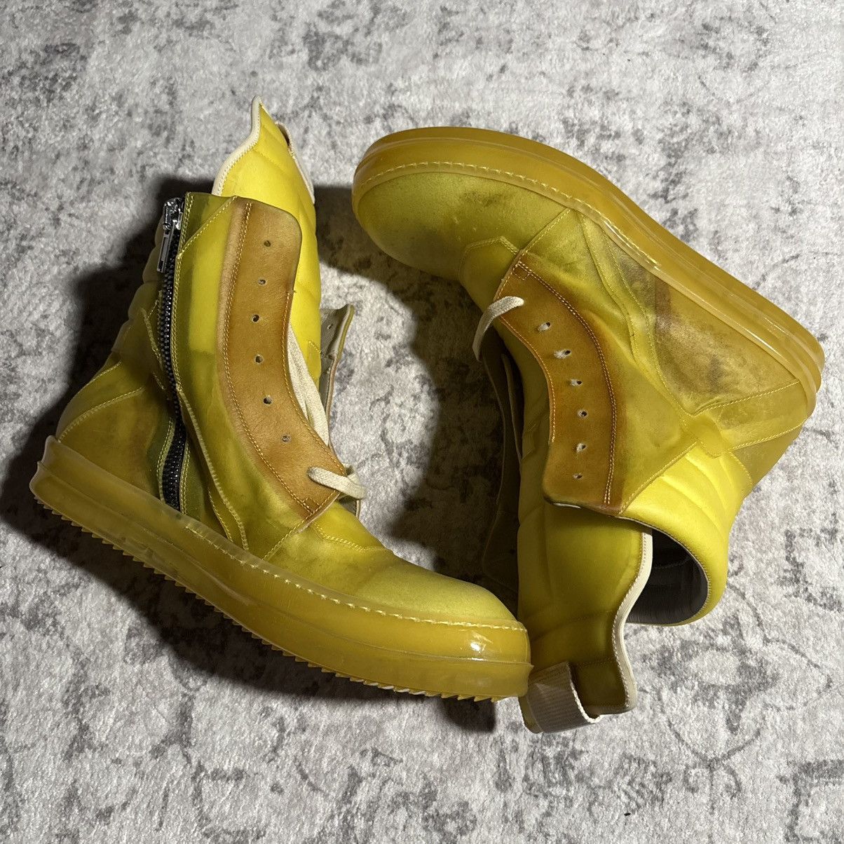 Rick Owens Rick Owens SS23 EDFU Geobasket Sneakers Lemon | Size 44 Size US 11 / EU 44 - 8 Thumbnail