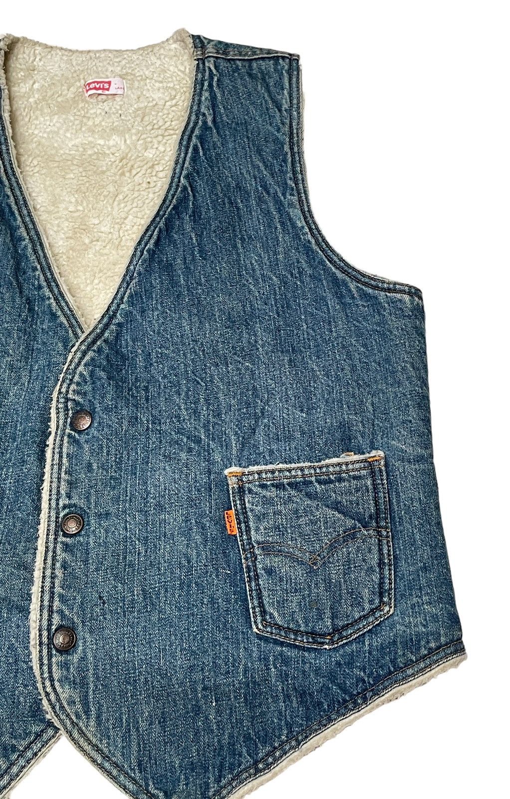 Levi's Vintage Brand Levis Orange Tag Denim Vest 1970s Size US L / EU 52-54 / 3 - 4 Thumbnail