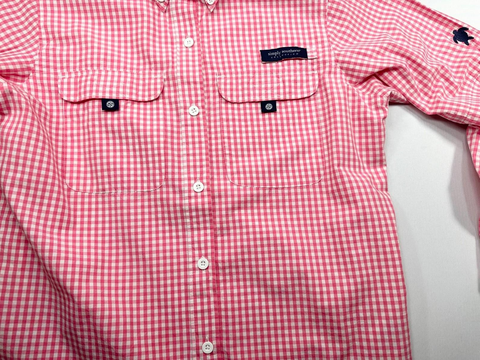 Other Simply Southern Collection Checked Button Down Red Men's S Size US S / EU 44-46 / 1 - 7 Thumbnail