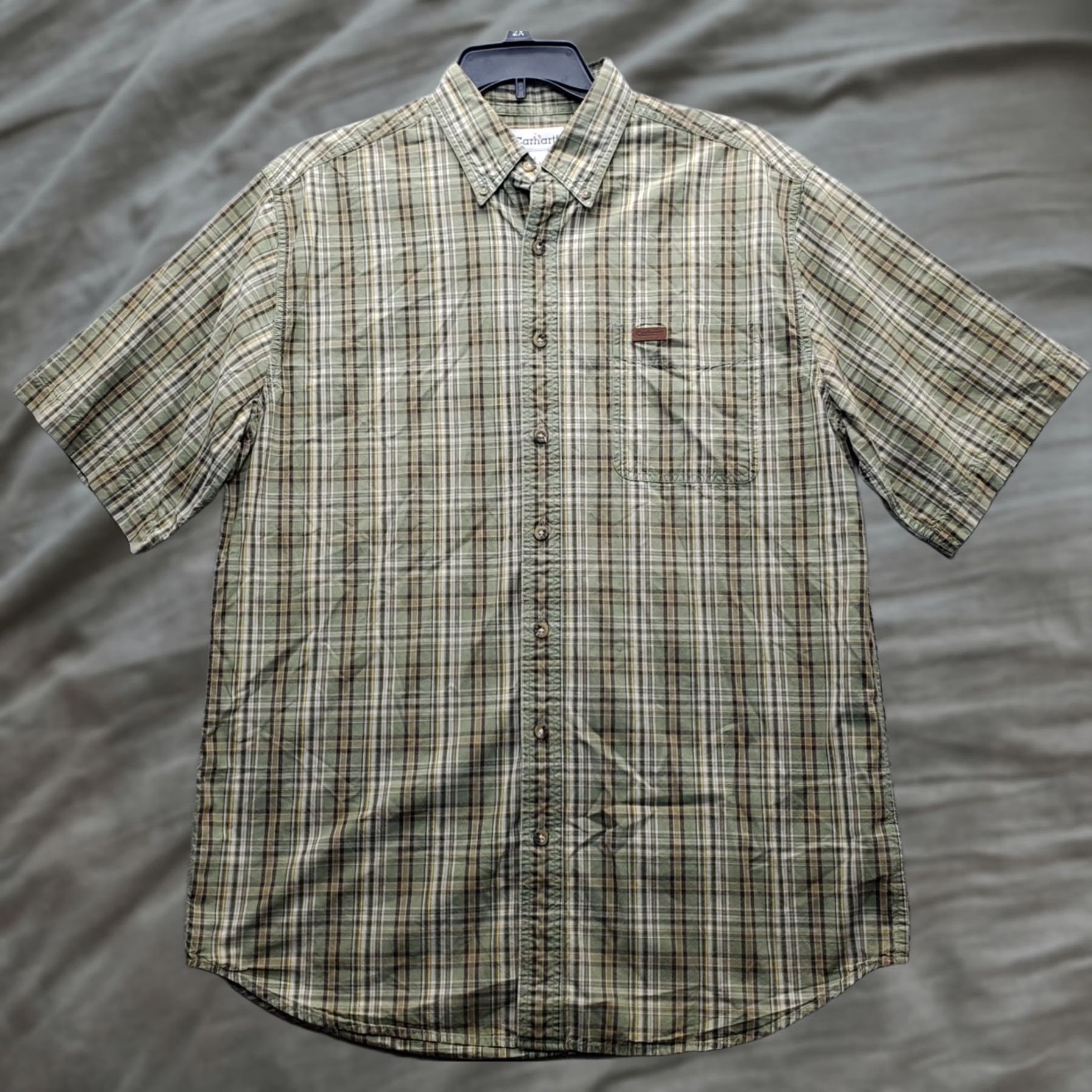 Carhartt Carhartt Shirt Mens LT Multi Plaid Short Sleeve Collared Button-Down Size US L / EU 52-54 / 3 - 1 Thumbnail