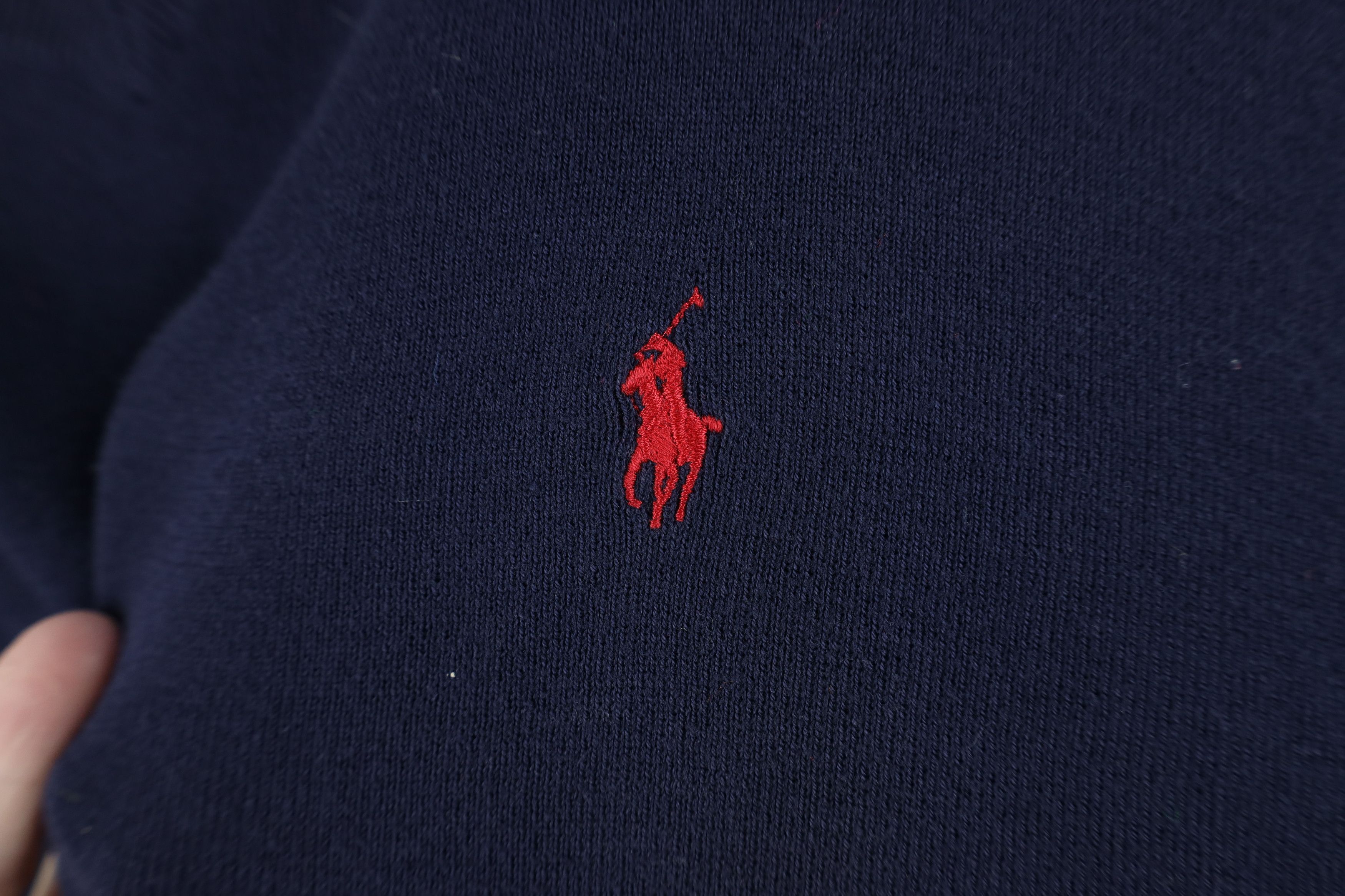 Ralph Lauren Vintage 90s Ralph Lauren Cotton Knit V-Neck Sweater Blue Size US L / EU 52-54 / 3 - 4 Thumbnail