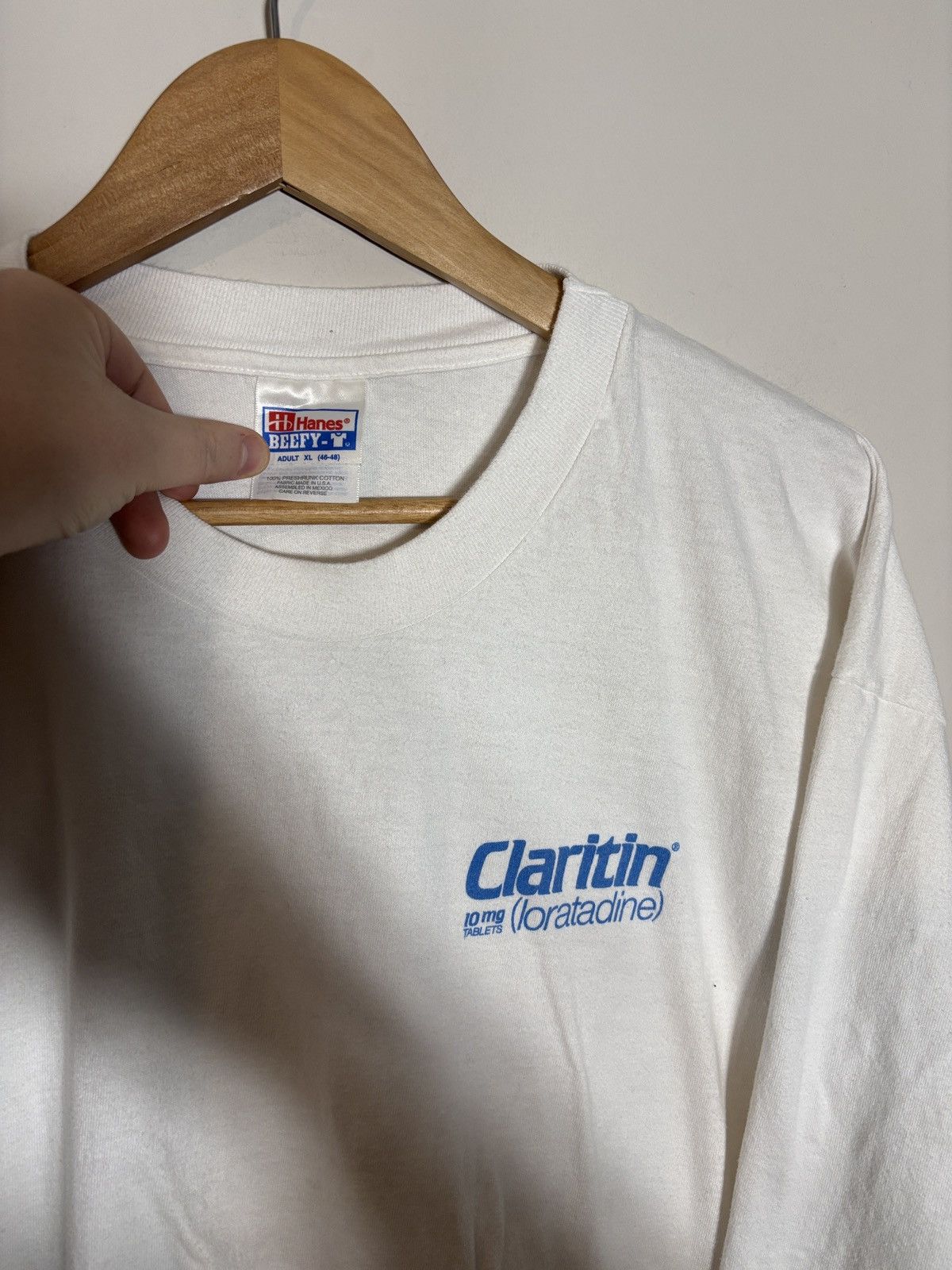 Hanes Vtg Claritin Blue Skies RX Pharmacy Prescription Long Sleeve Size US XL / EU 56 / 4 - 3 Thumbnail