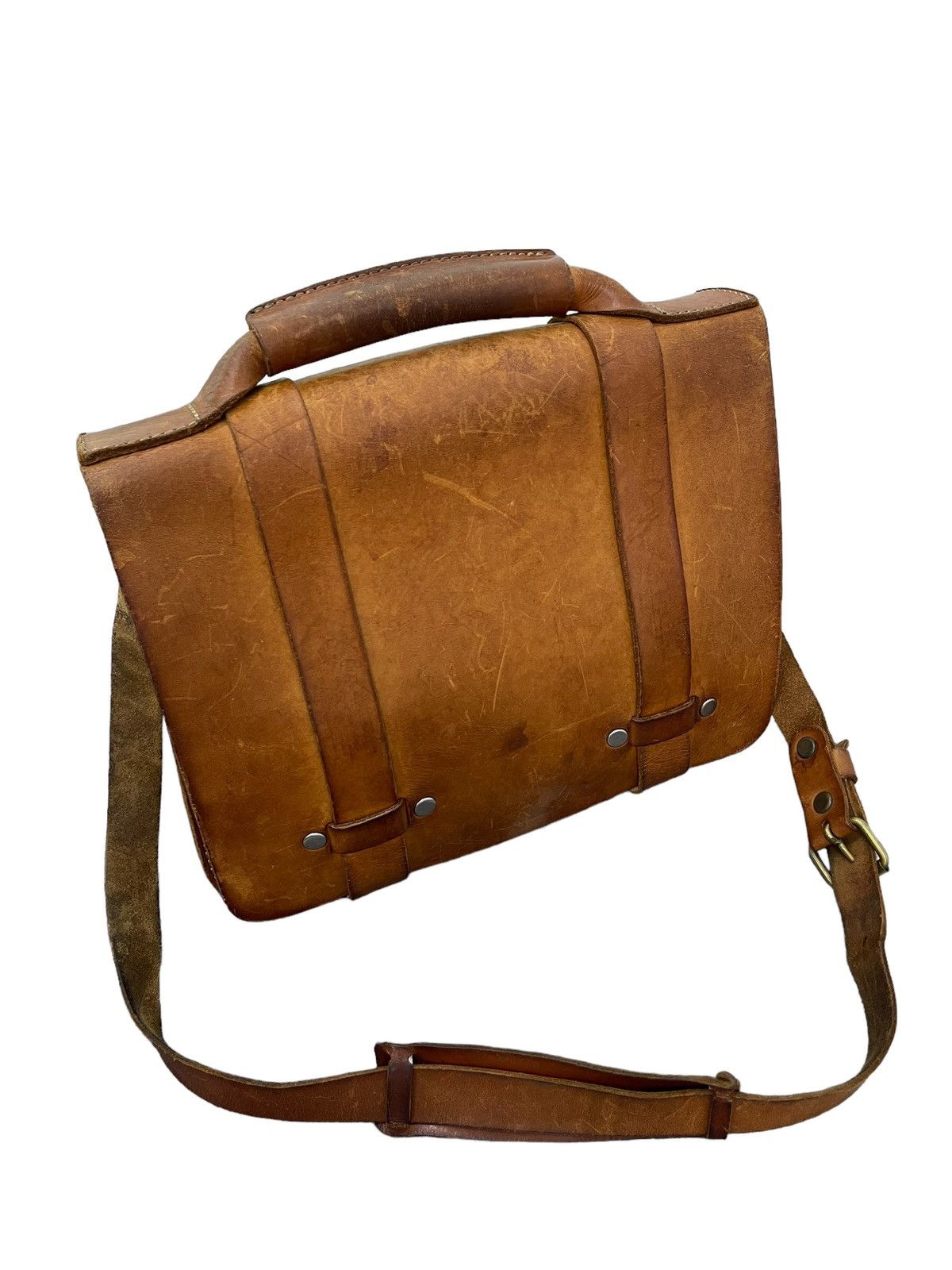 Genuine Leather Full Leather Patina Vtg Herz Japan Handmade Satchel Bag 1🟩 Size ONE SIZE - 8 Thumbnail