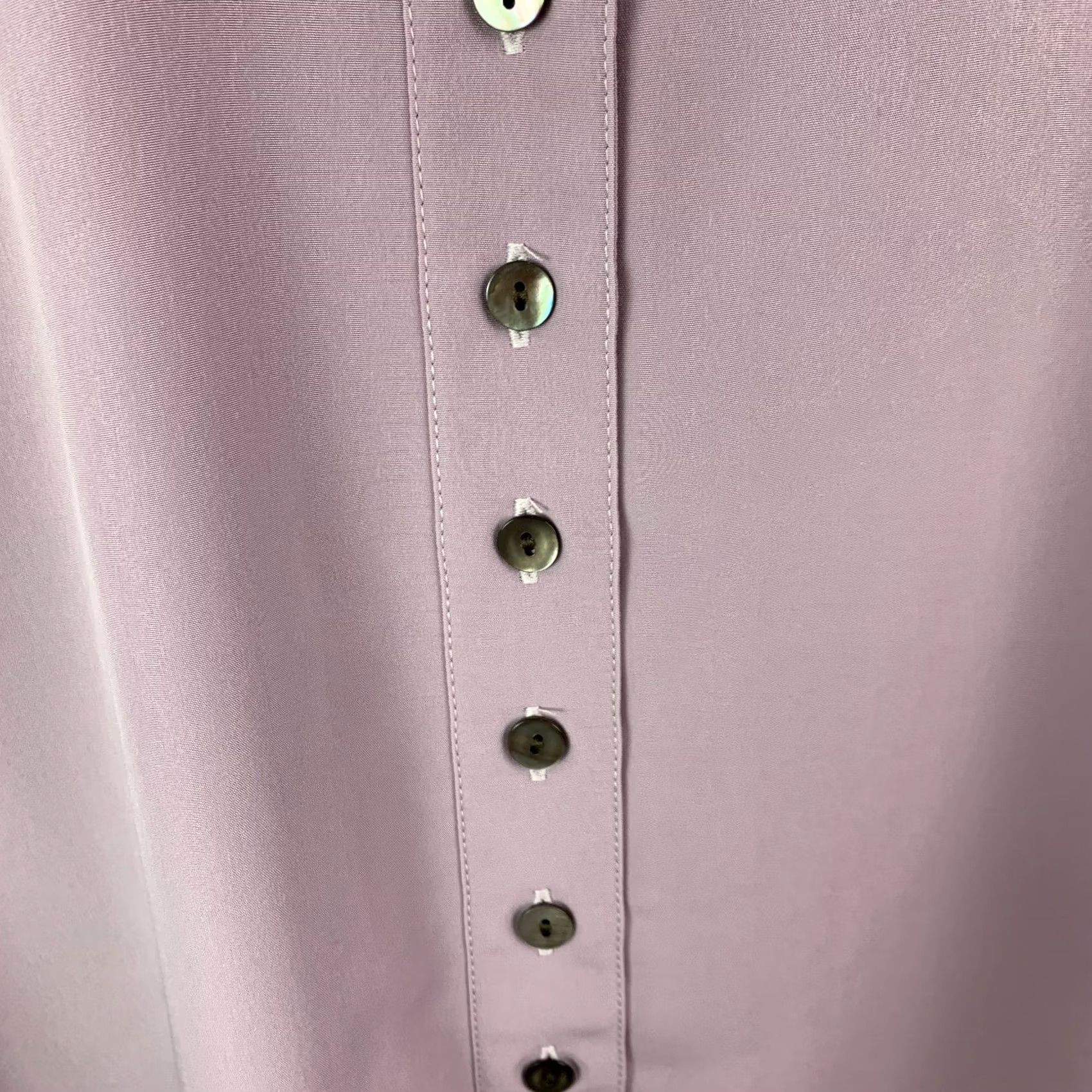 Jantzen VINTAGE Jantzen Blouse Shirt Purple 16 100% Polyester Long Sleeve Drapey Casual Button Collared Women's Classic Size XXL / US 16-18 / IT 52-54 - 4 Thumbnail