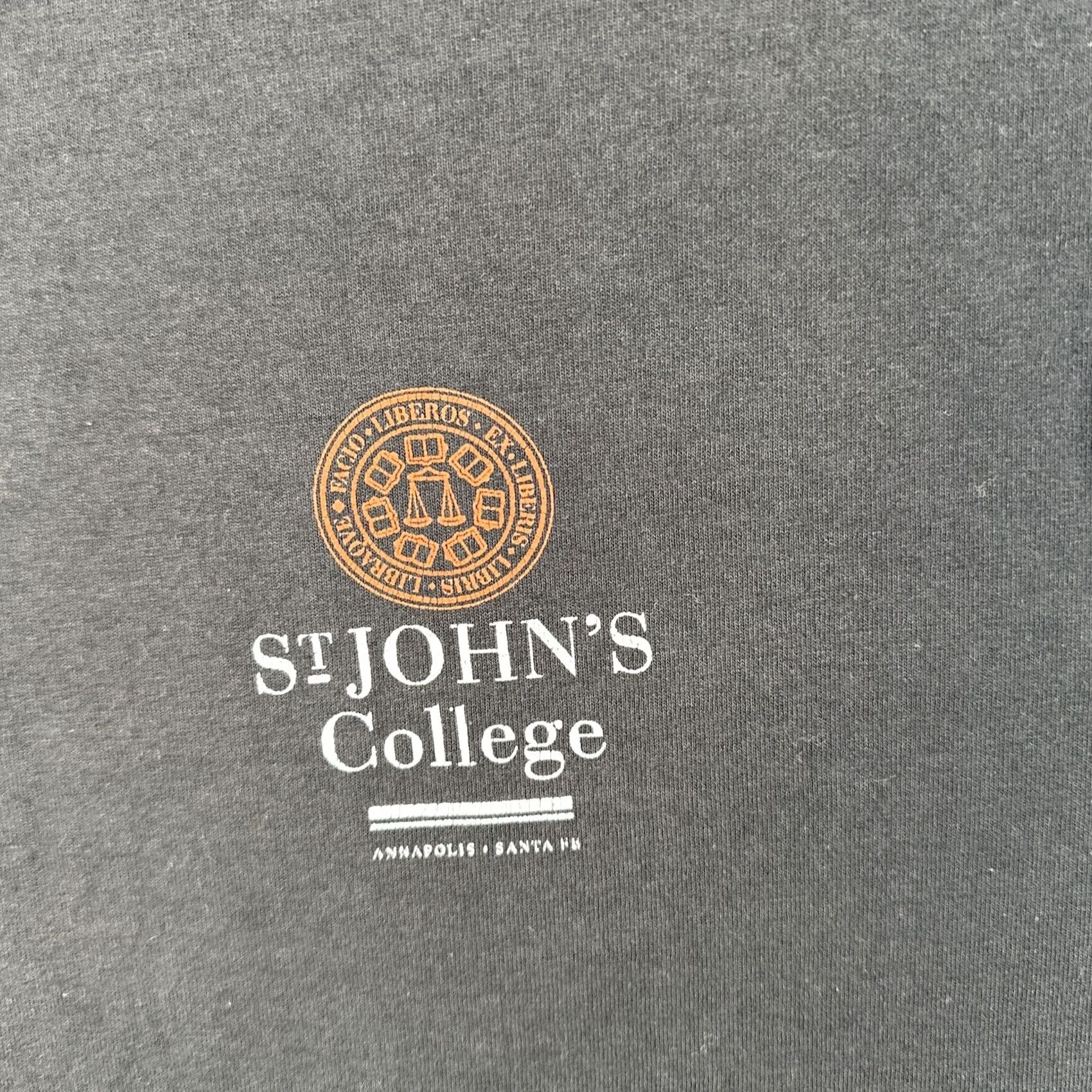 Fruit Of The Loom VINTAGE Fruit of the Loom XL Black T Shirt St John’s College Santa Fe Annapolis Men 1990s Graphic Tee Size US XL / EU 56 / 4 - 5 Thumbnail