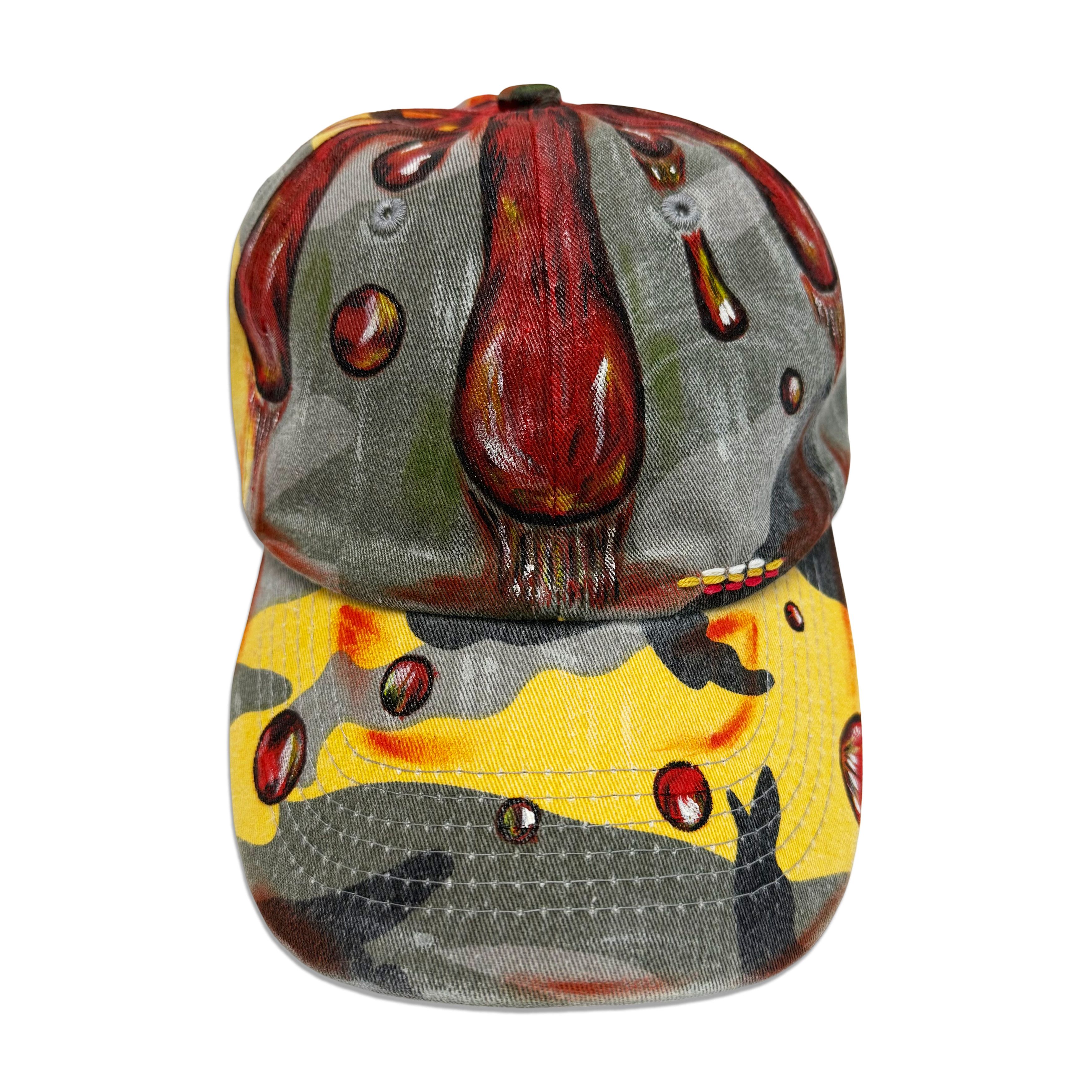 Suture Studios 1/1 Hand Painted Camouflage Blood 6-Panel Hat
