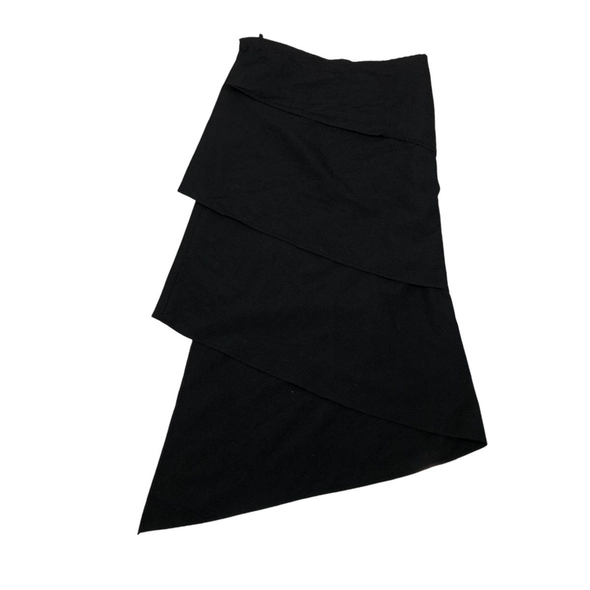 Jean Paul Gaultier 🔥ICONIC BLACK LONG SKIRT BONDAGE DESIGN RUNWAY DOUBLE LAYER Size 30" / US 8 / IT 44 - 2 Thumbnail