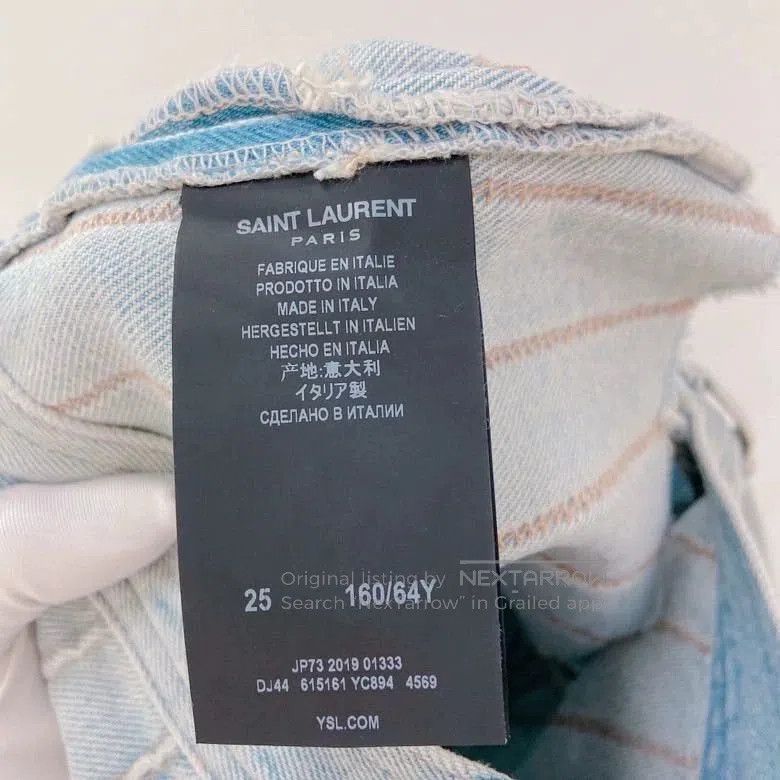 Saint Laurent Paris Saint Laurent Blue Striped Shorts Size 25 . Size 24" / US 00 / IT 34 - 8 Thumbnail