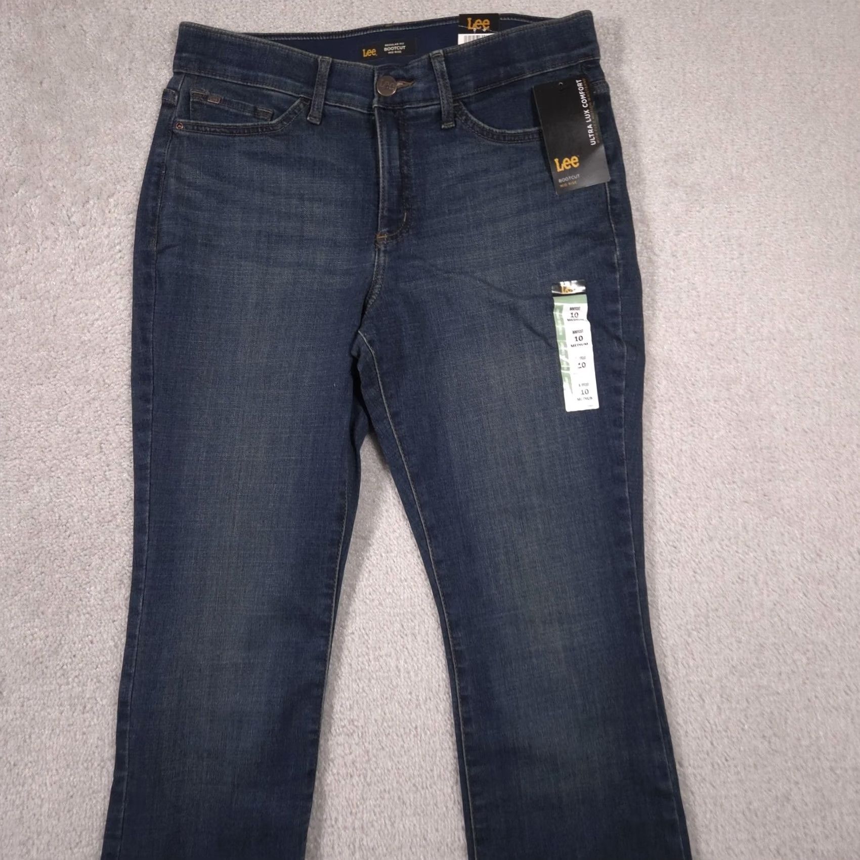 Lee Lee Jeans Womens 10 Blue Medium Wash Mid Rise Regular Fit Bootcut Stretch Denim Size 32" / US 10 / IT 46 - 3 Thumbnail