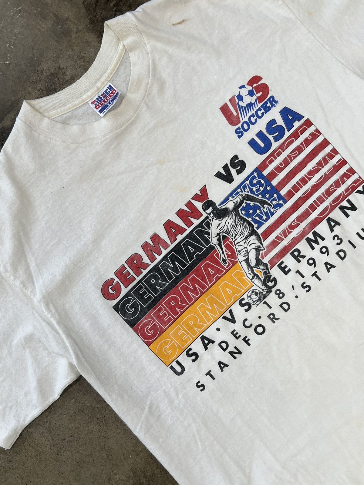 Vintage Vintage 1993 USA Soccer vs. Germany Single Stitch Tee XL Size US XL / EU 56 / 4 - 1 Thumbnail
