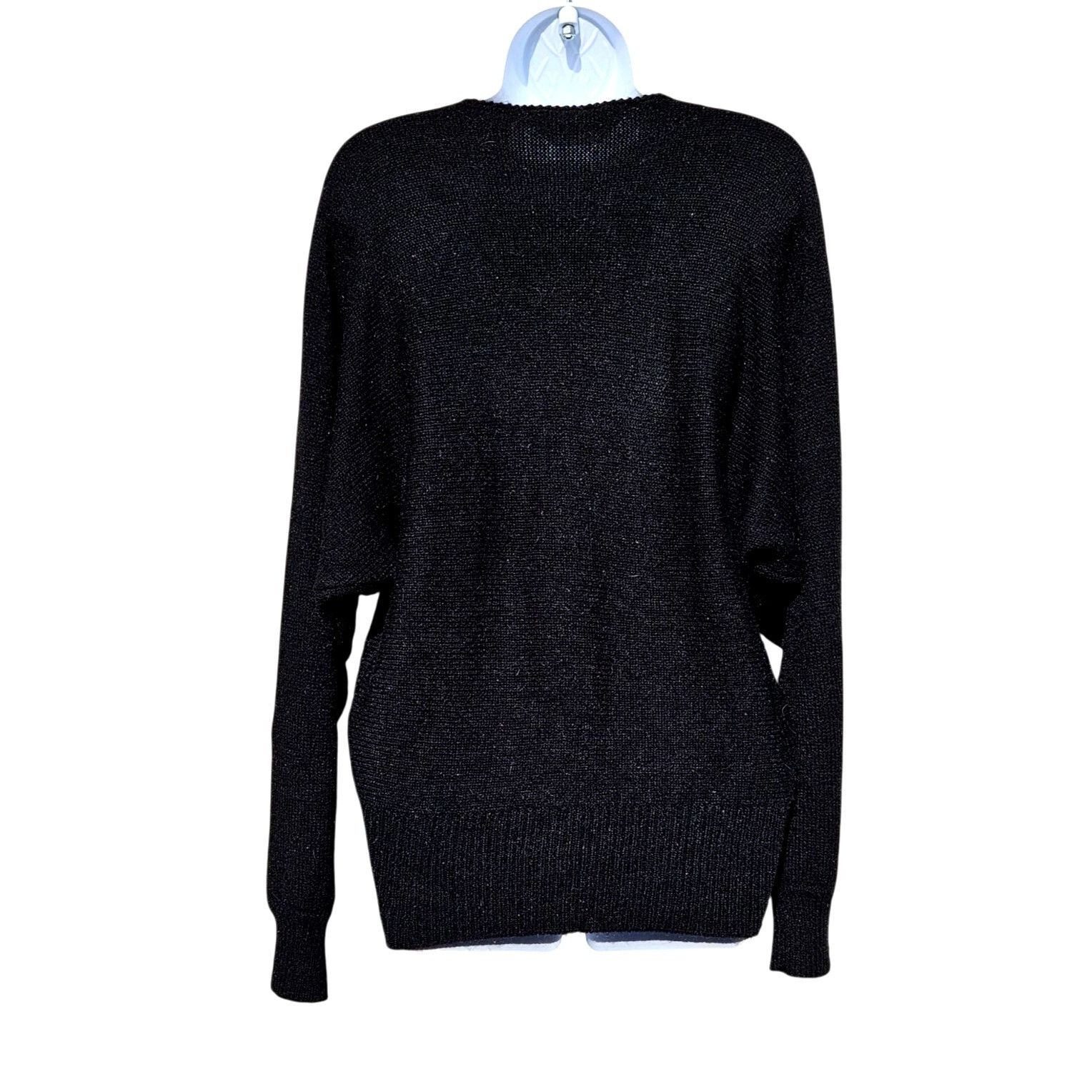 Vintage John Richard 80s Angora Beaded Diamond Sweater Black Ivory M Size M / US 6-8 / IT 42-44 - 3 Thumbnail
