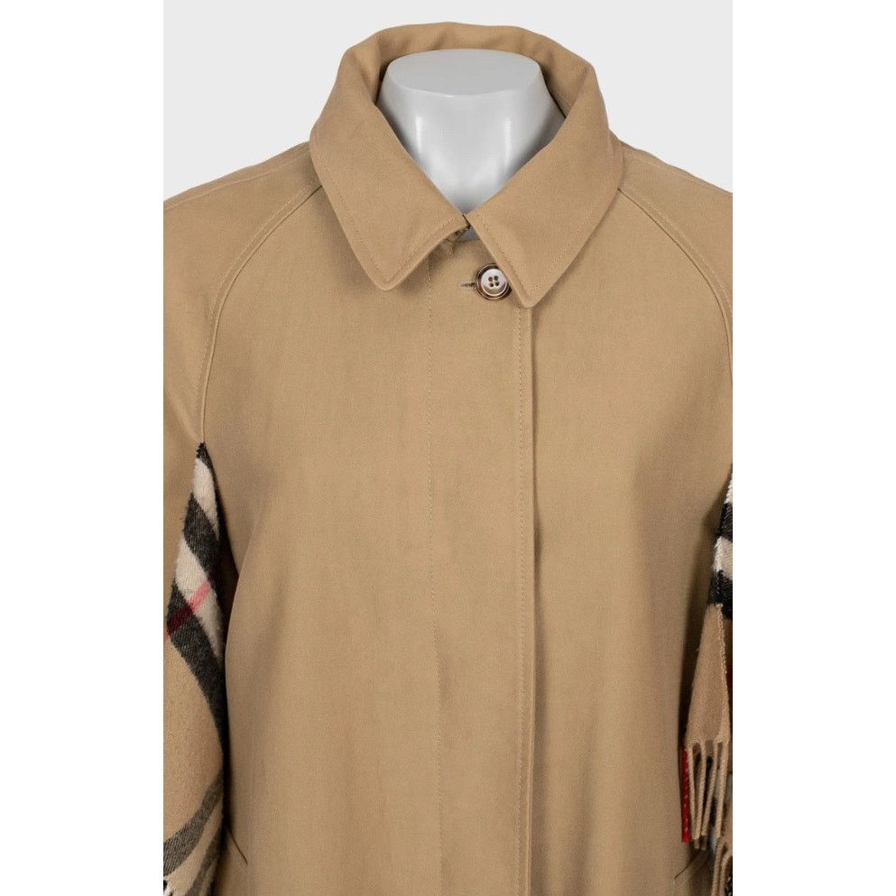 Burberry Burberry Beige Check-Trim Cotton Coat – Size UK10 / M Size M / US 6-8 / IT 42-44 - 4 Thumbnail