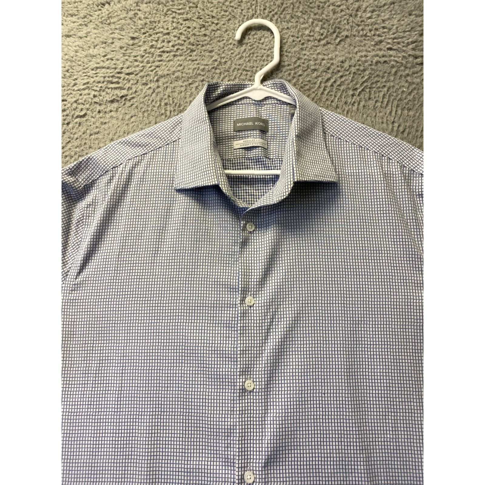Michael Kors Michael Kors Men's Slim Fit Shirt Long Sleeve Button-Up 17 36/37 Blue Size US XL / EU 56 / 4 - 3 Thumbnail