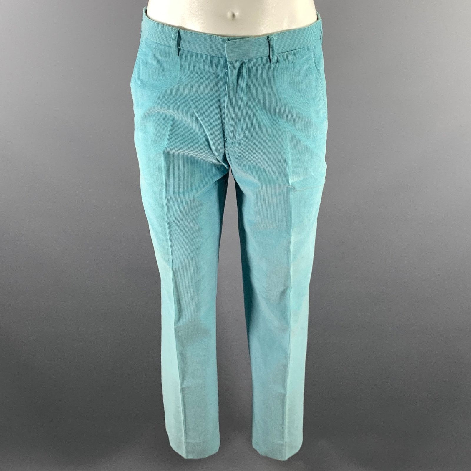 Etro ETRO Size 38 Light Blue Corduroy Cotton Storm Collar Suit Size 38R - 6 Thumbnail