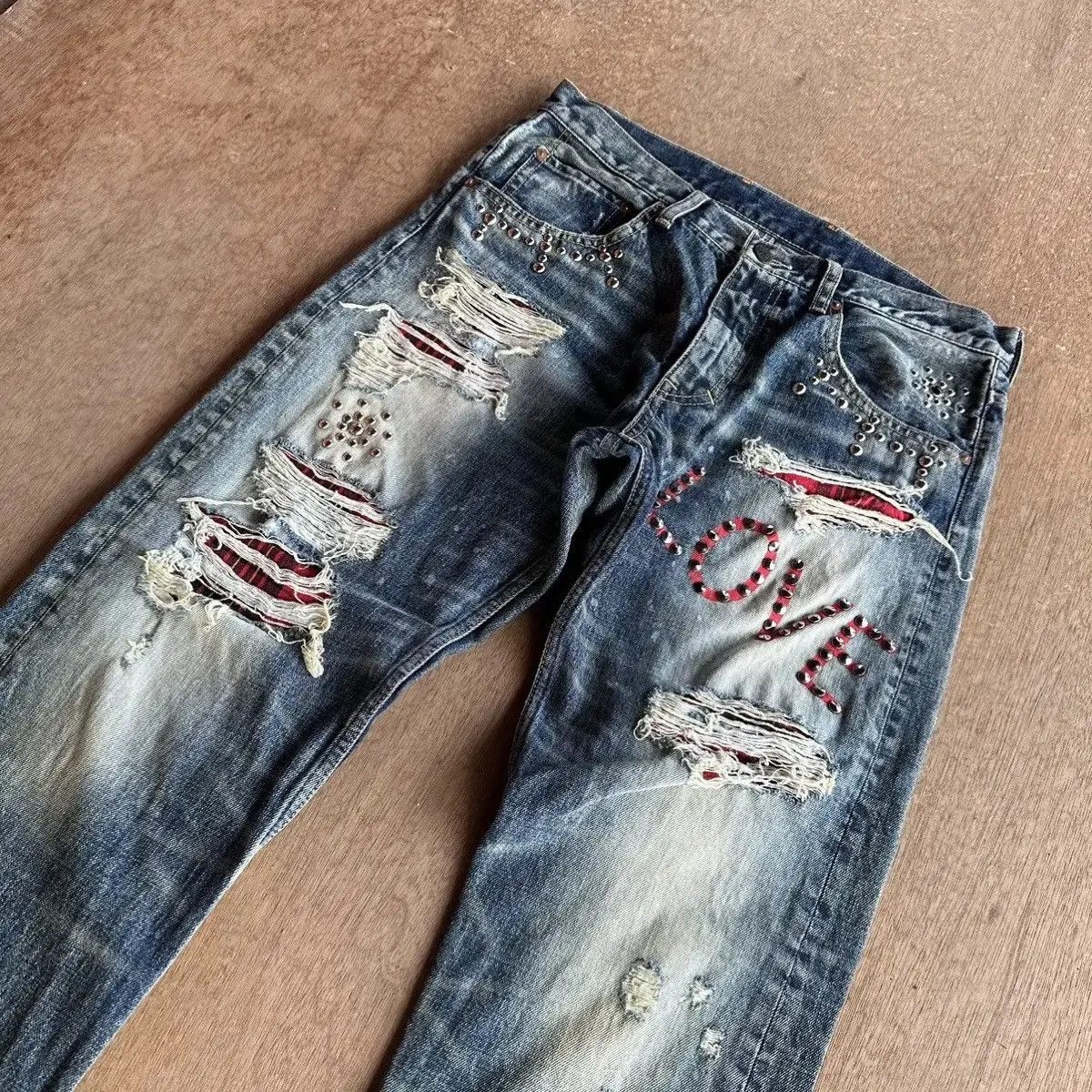 Seditionaries STEALS💥RNA JAPAN Jeans Spike/Studded Distressed Denim Pants Size US 32 / EU 48 - 9 Thumbnail