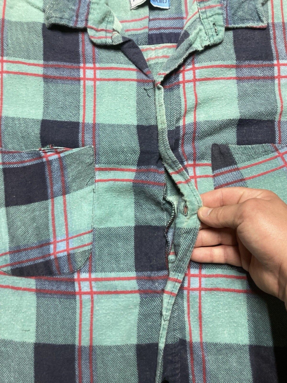 Vintage 80s flannel shirt brushed cotton blue plaid soft men’s XXL Size US XXL / EU 58 / 5 - 4 Thumbnail