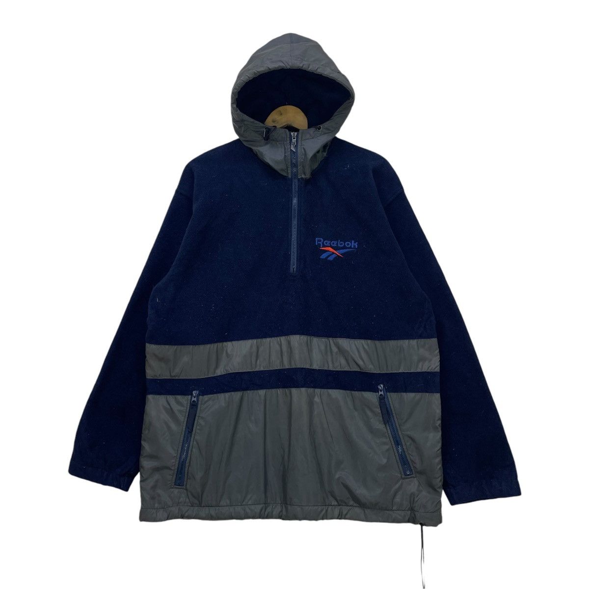 Reebok 💥Vintage Reebok Half Zipper Hoodie Pullover Jacket Size US L / EU 52-54 / 3 - 2 Thumbnail