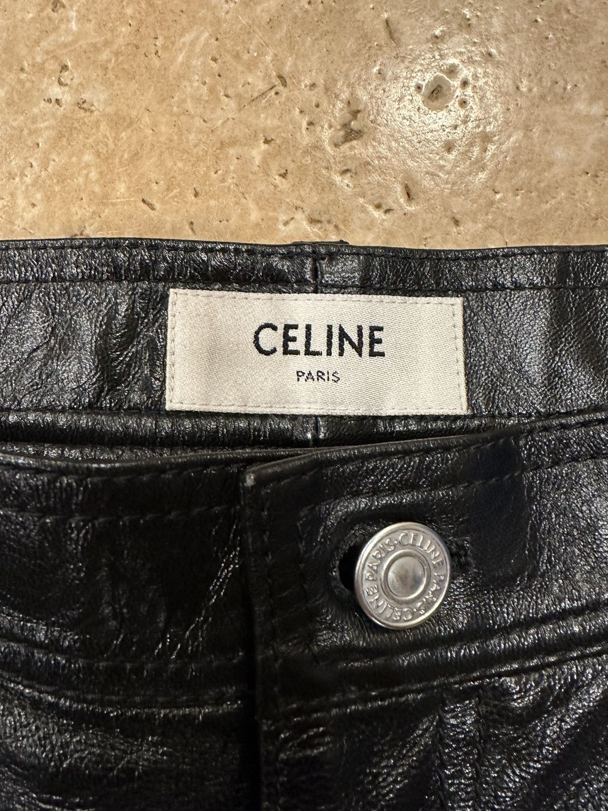 Celine Celine x Hedi Slimane Black Lambskin Leather Pants Size US 32 / EU 48 - 9 Thumbnail