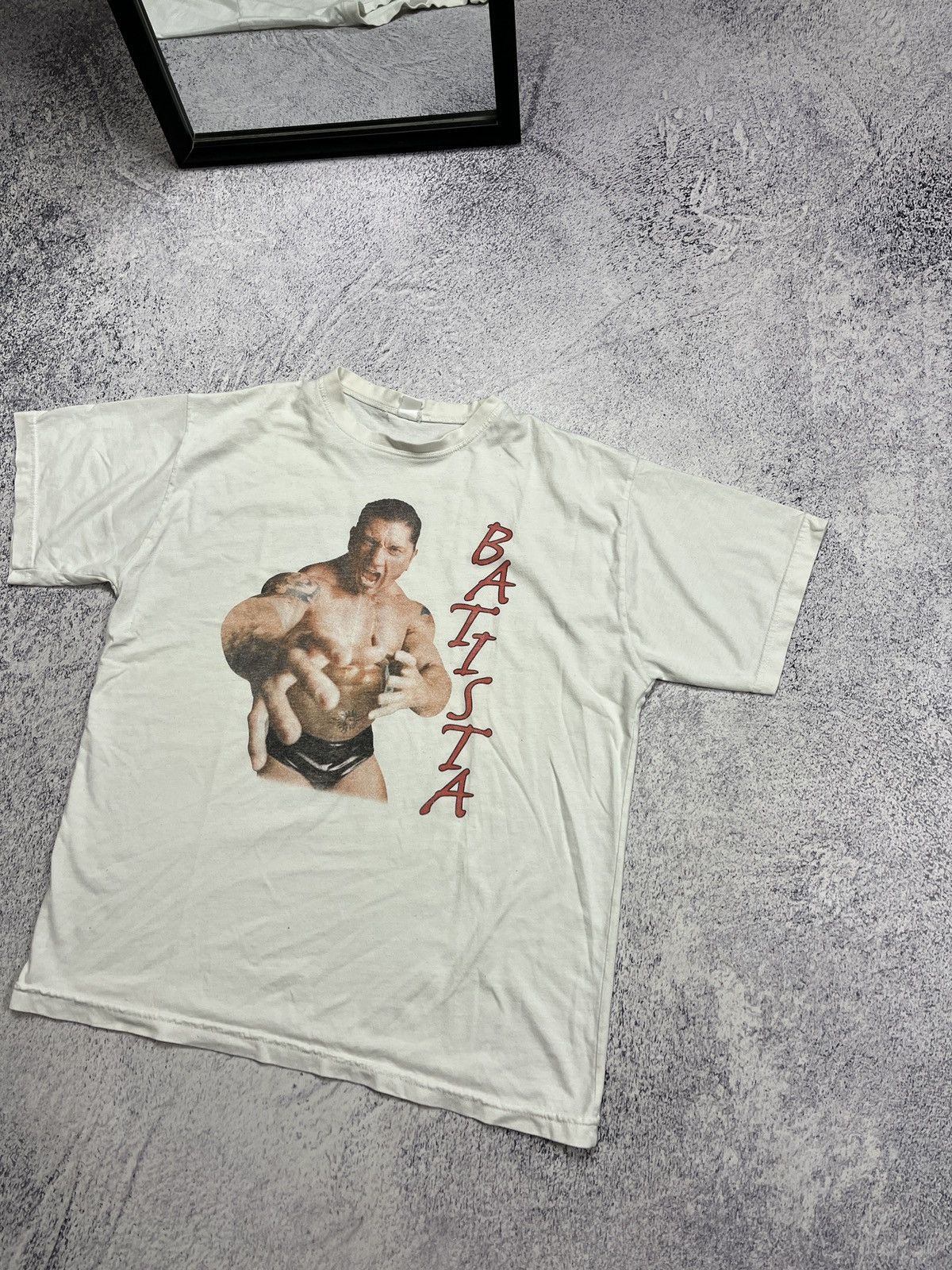 Vintage × WWE × WWF Vintage Batista WWE Rare White T-shirt Y2k Size US M / EU 48-50 / 2 - 3 Thumbnail